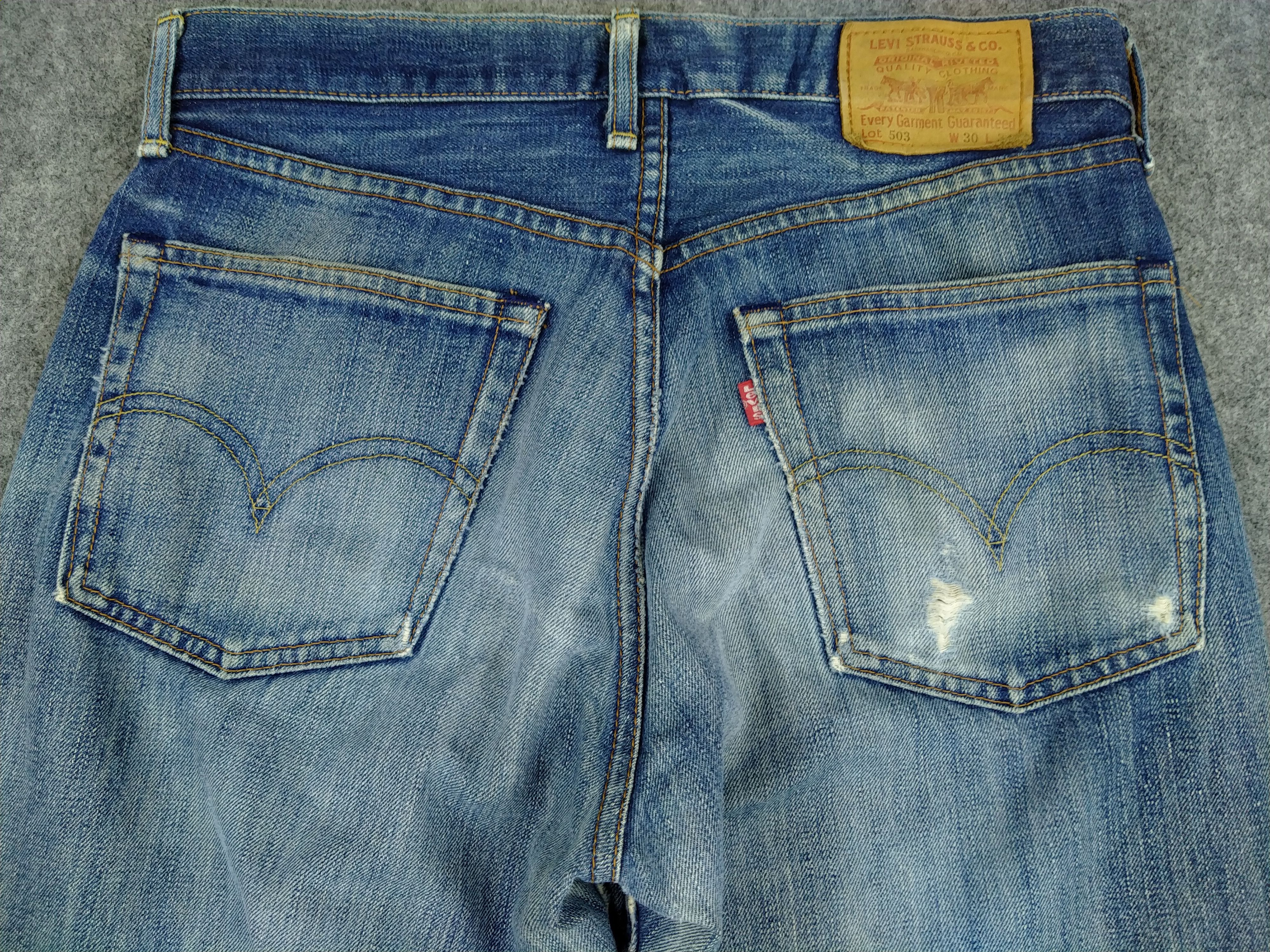 Levi's Blue Distressed Vintage Levi's 503 31x30.5 Denim -JN943 Size US 31 - 4 Thumbnail