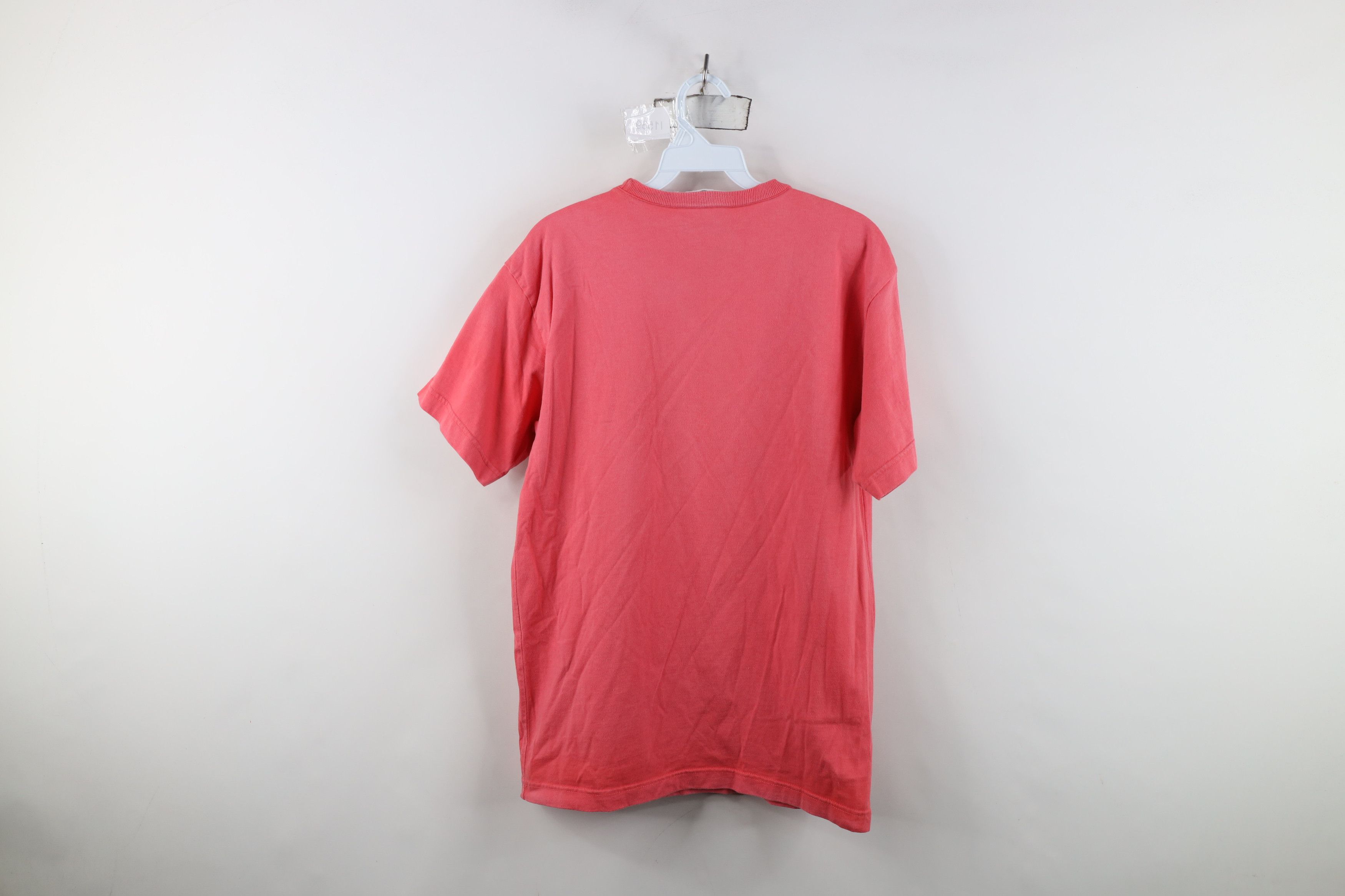 Vintage Vintage 90s Streetwear Blank Pocket T-Shirt Pink Cotton Size US S / EU 44-46 / 1 - 9 Thumbnail