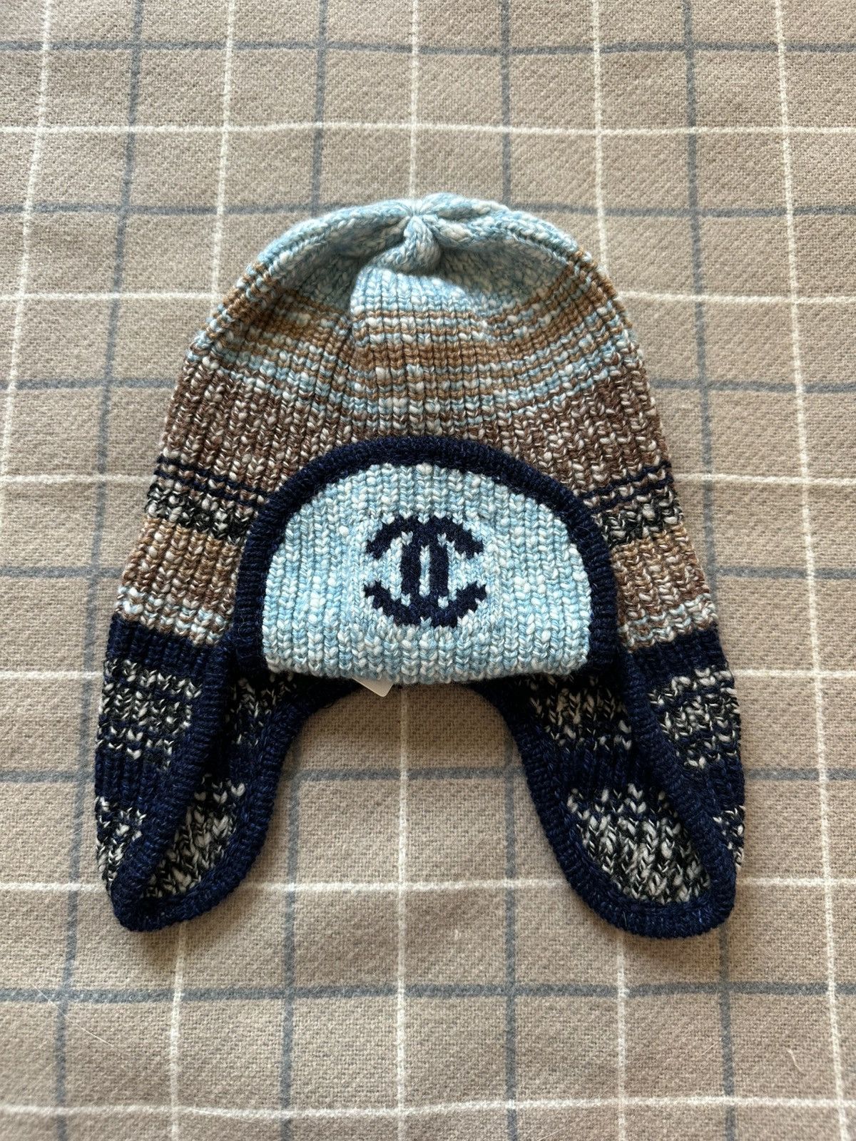 Chanel Navy blue Chanel beanie | Grailed