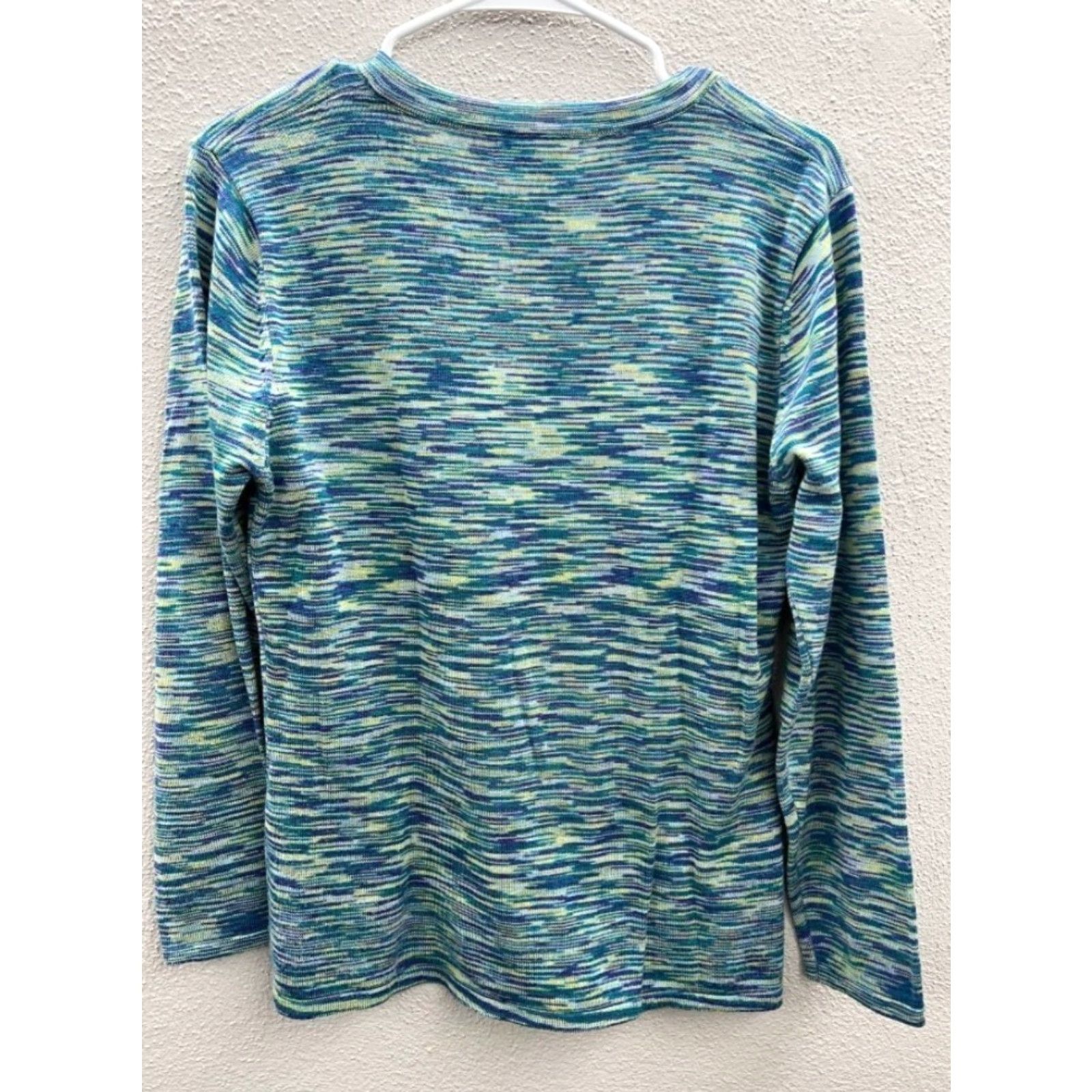 Vintage Womens abito Blue Heathered Long Sleeve Shirt Small Size S / US 4 / IT 40 - 5 Thumbnail