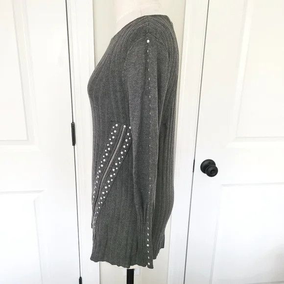 Bar III Zippered Studded Sweater Fall Gift Winter Spring Travel Size XS / US 0-2 / IT 36-38 - 5 Thumbnail