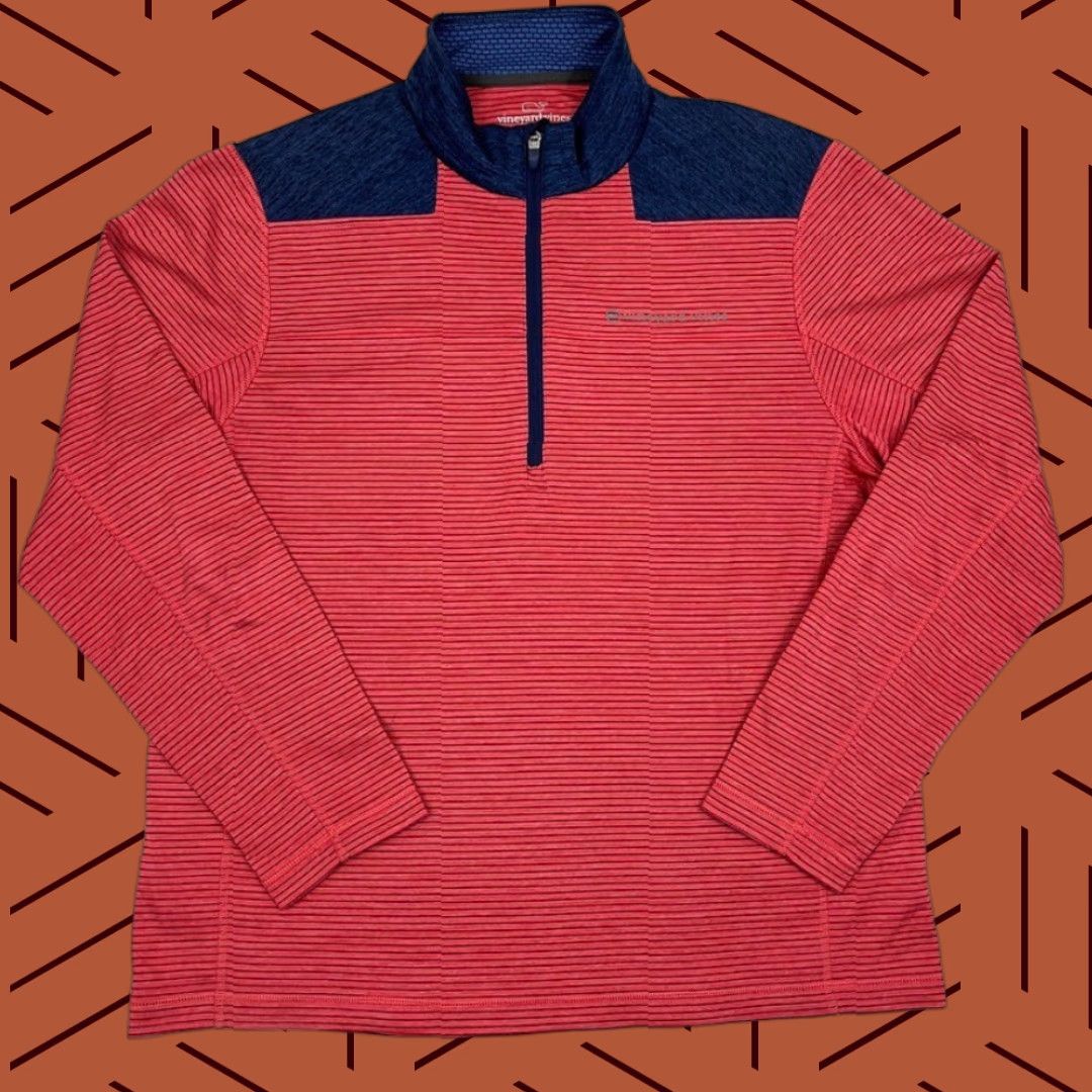 Vineyard Vines Vineyard Vines Performance Pullover Mens L Red 1/4 Quarter Zip Active Golf Jacket Size US L / EU 52-54 / 3 - 1 Thumbnail
