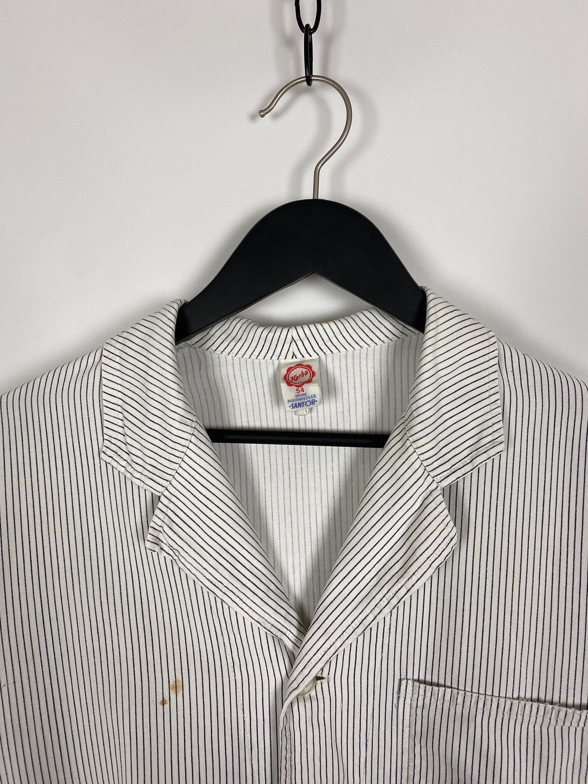 Vintage 70s Vintage Karba German Striped French Work Chore Jacket Size US M / EU 48-50 / 2 - 2 Thumbnail