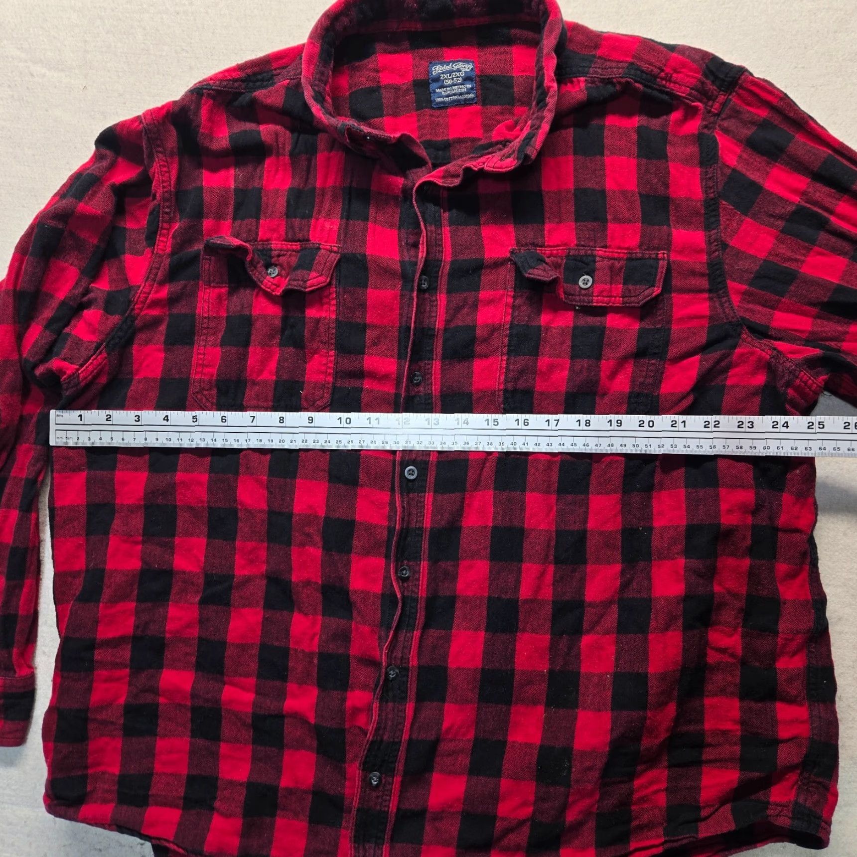 Faded Glory Faded Glory Shirt Button-Up Plaid Red 2XL Adults Mens Long Sleeve Casual Workwear Button-Down Vintage: No? Size US XXL / EU 58 / 5 - 4 Thumbnail