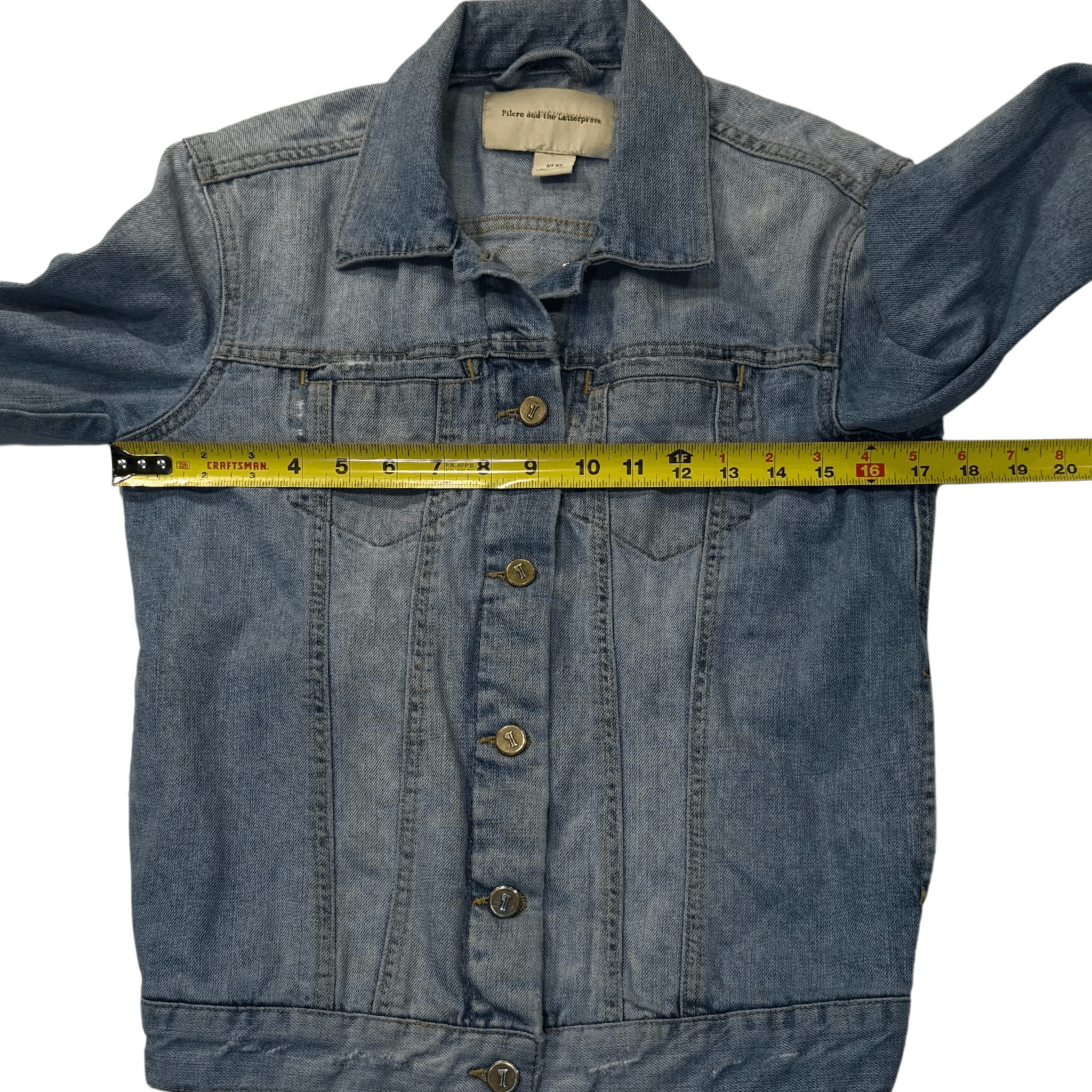 Anthropologie Pilcro and the Letterpress Lightly Distressed Denim Jacket Size XS / US 0-2 / IT 36-38 - 5 Thumbnail