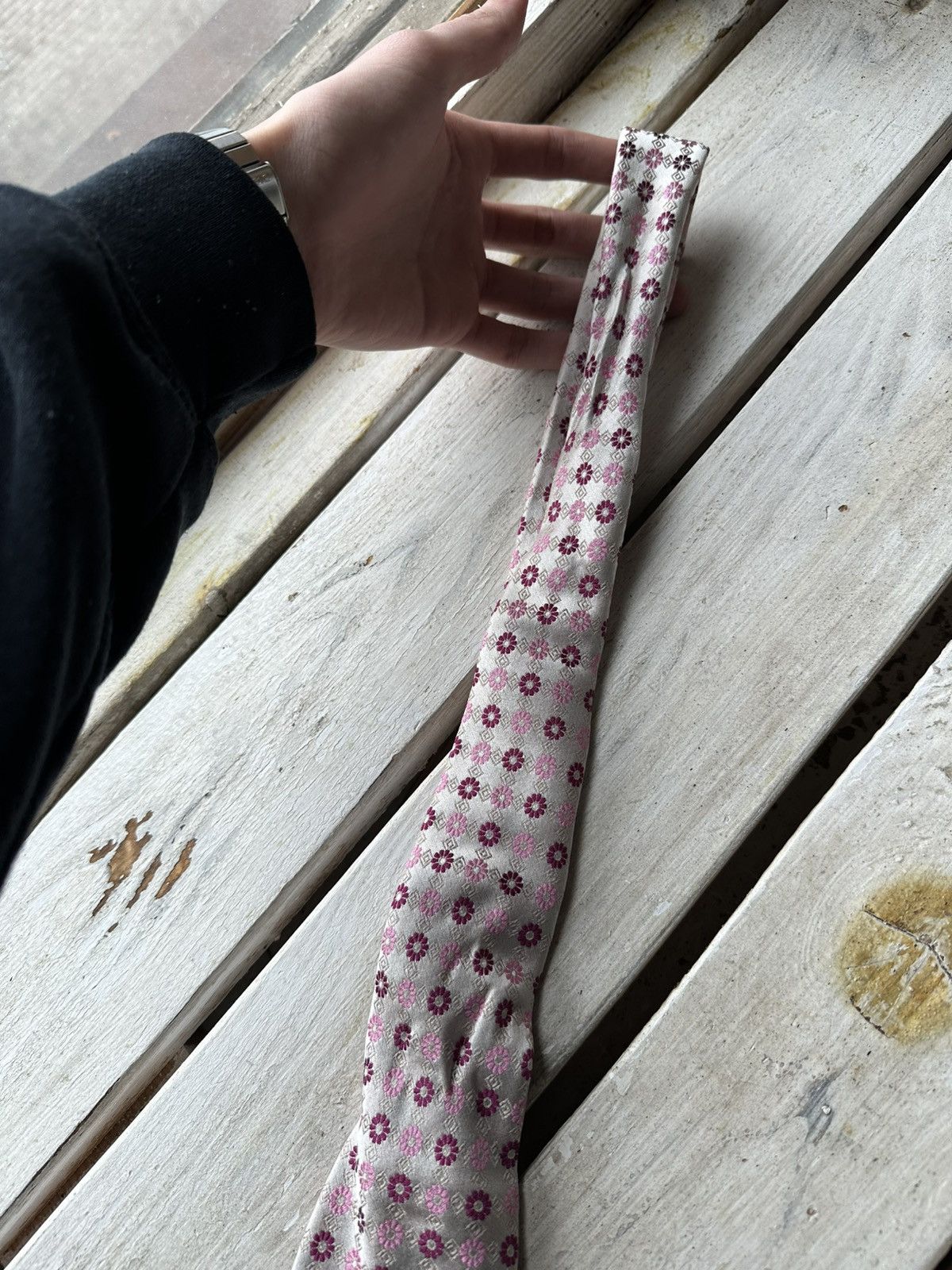 Designer × Hugo Boss 🚨RARE Hugo Boss Tie old money style Burgundy luxury monogram Size ONE SIZE - 6 Thumbnail