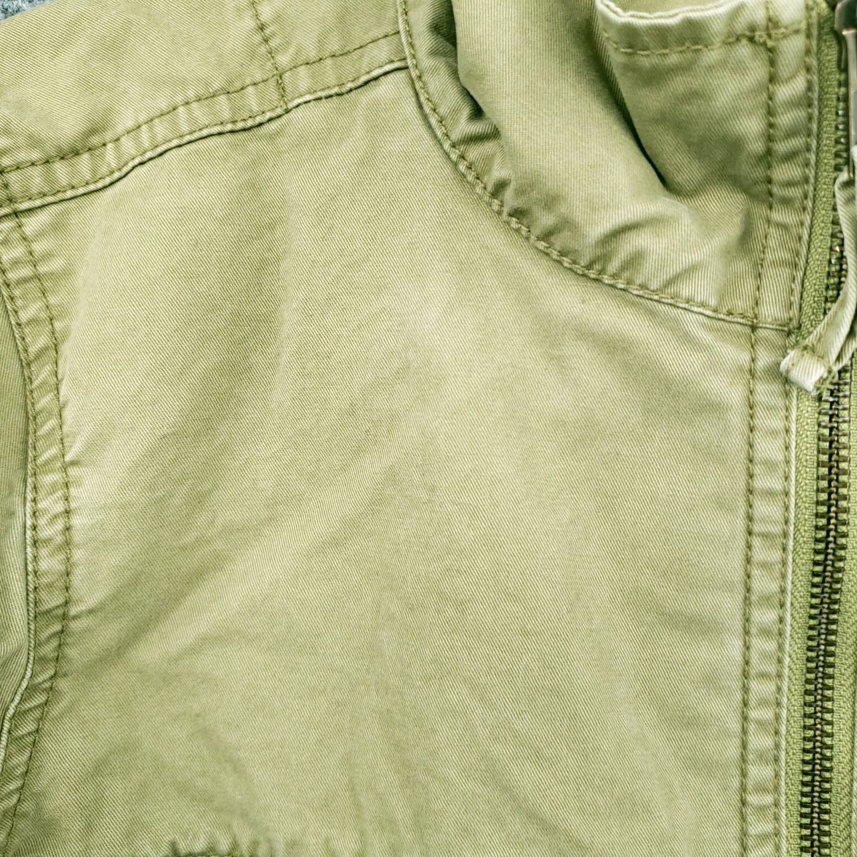 J.Crew J.CREW Jacket Women XS Green Cotton Pocket Utility Field Coat Full Zip Mock Neck Size XS / US 0-2 / IT 36-38 - 4 Thumbnail