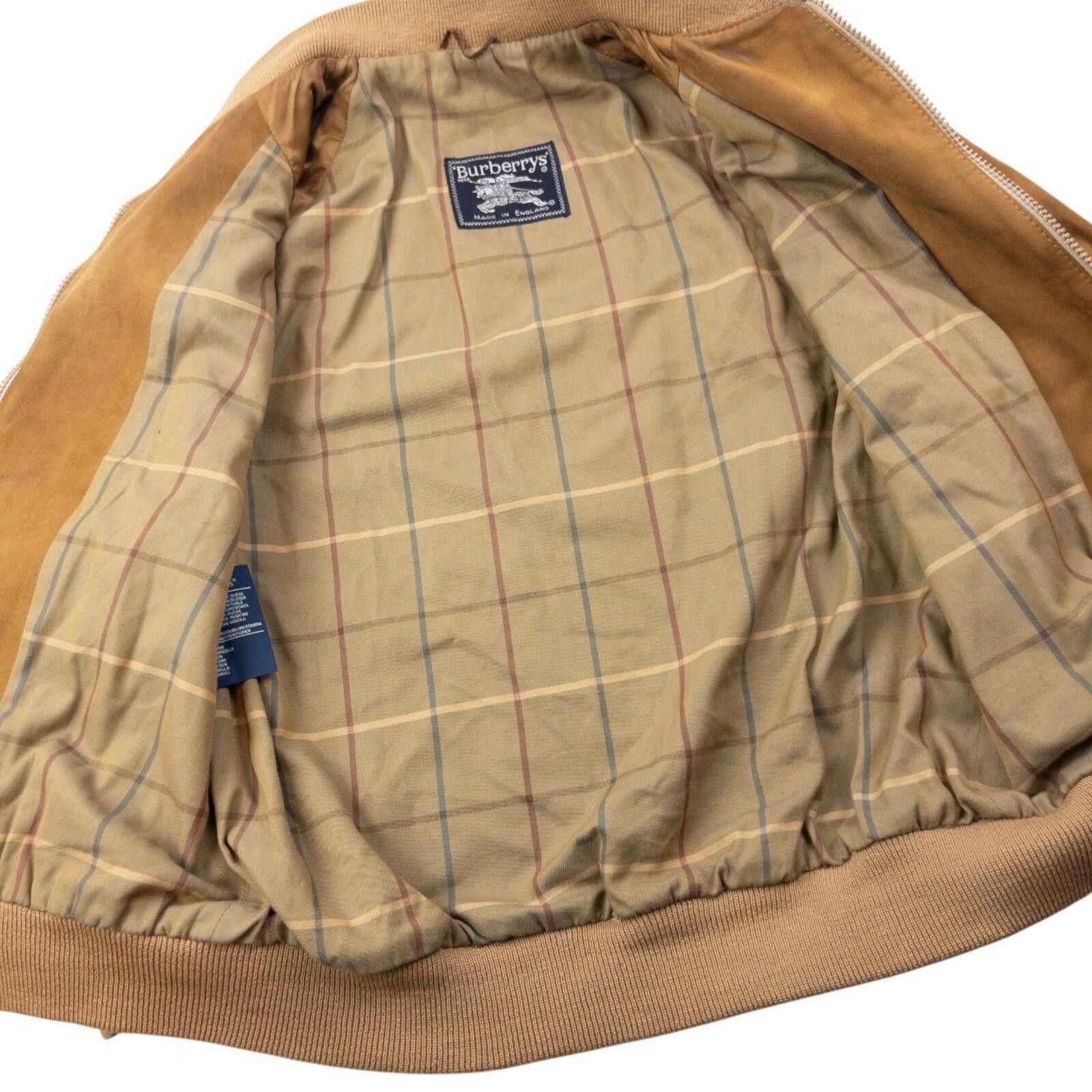 Burberry Vintage 90s Burberry Suede Bomber Jacket Size S Size US S / EU 44-46 / 1 - 4 Thumbnail