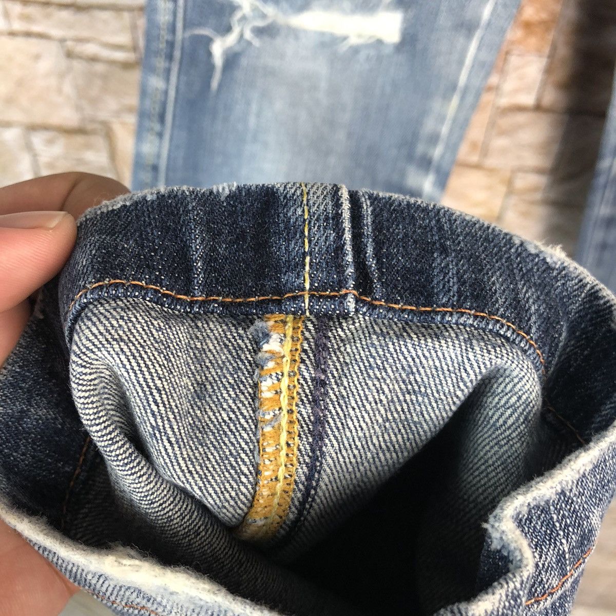 Levi's Levis Ladies Blue Disstressed Denim Pants #A606 Size 29" - 11 Thumbnail