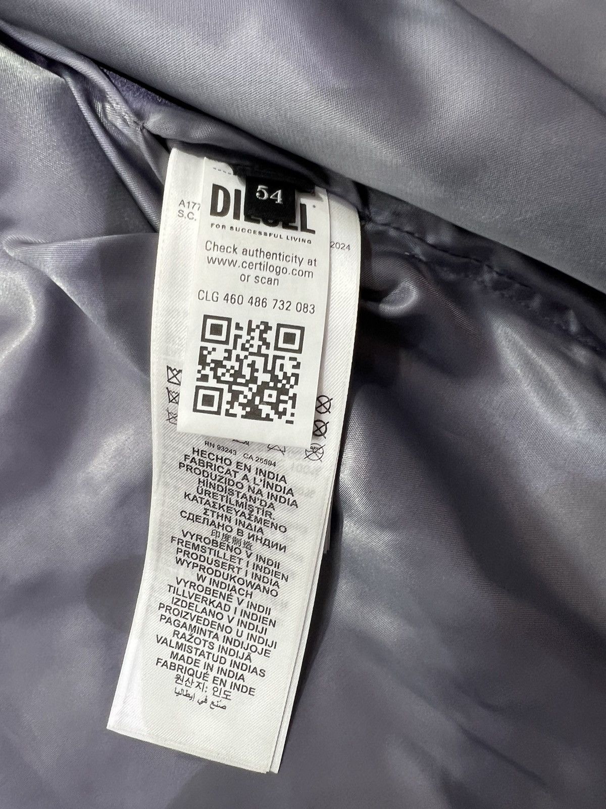 Diesel Diesel L-MART-B leather jacket for mens size XXL Size US XXL / EU 58 / 5 - 7 Thumbnail