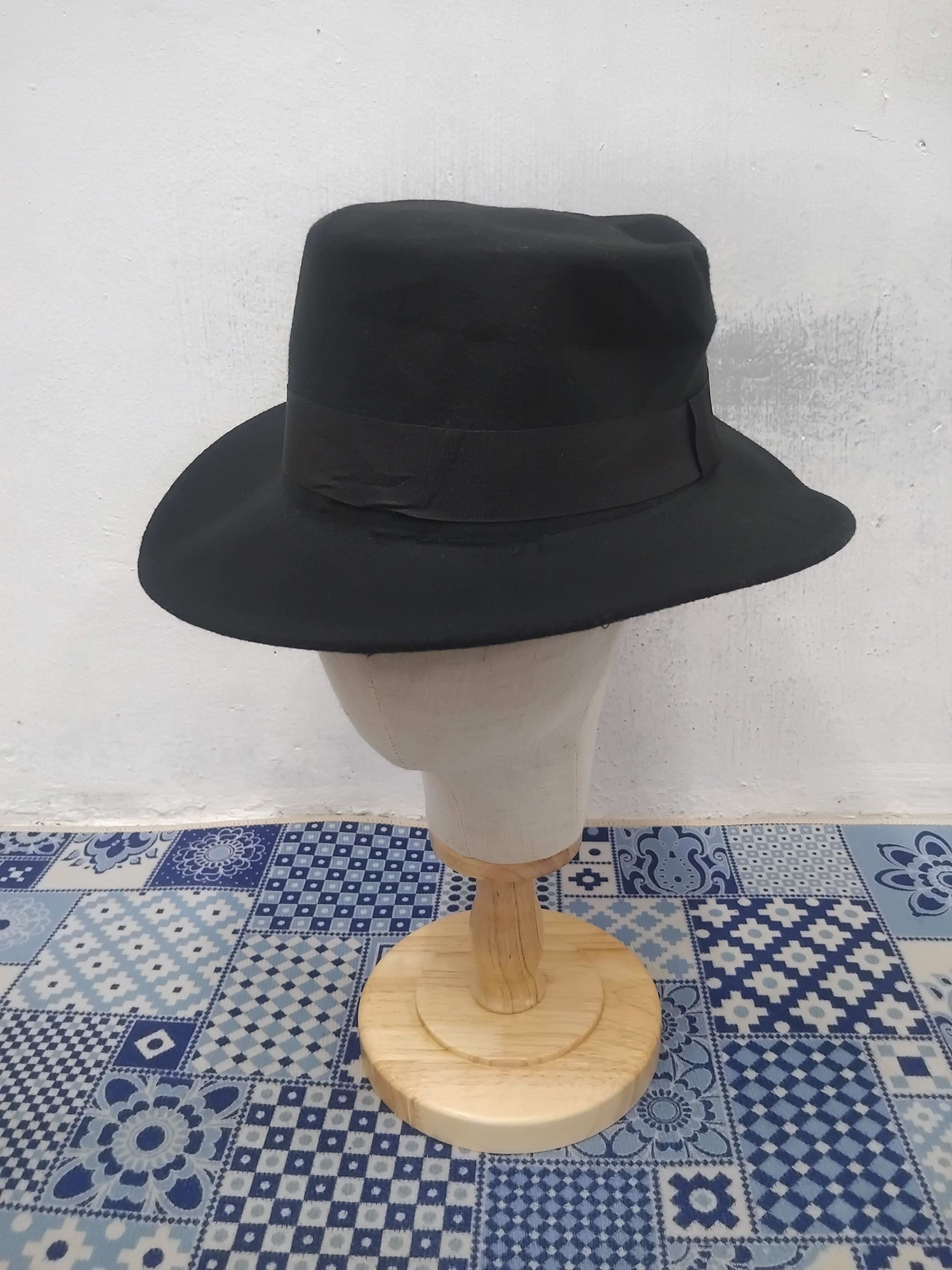 Japanese Brand Unnamed Chicanos style black colour fedora hat Size 38 - 1 Thumbnail