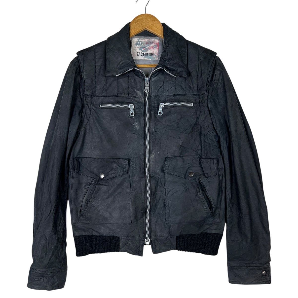 FACTOTUM FACTOTUM COWHIDE LEATHER MOTO RIDER JACKET MADE IN JAPAN Size US M / EU 48-50 / 2 - 4 Thumbnail
