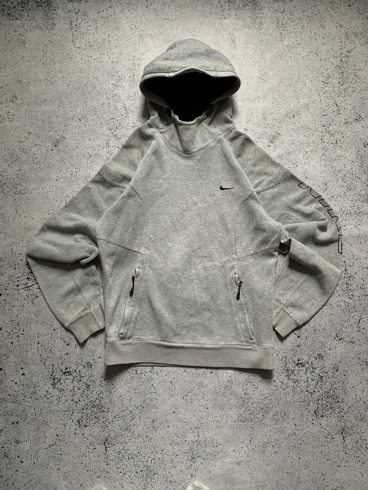Nike Vintage Nike Boxy Fit Hoodie Spell Out Swoosh Grey Y2K USA Size US S / EU 44-46 / 1 - 1 Thumbnail