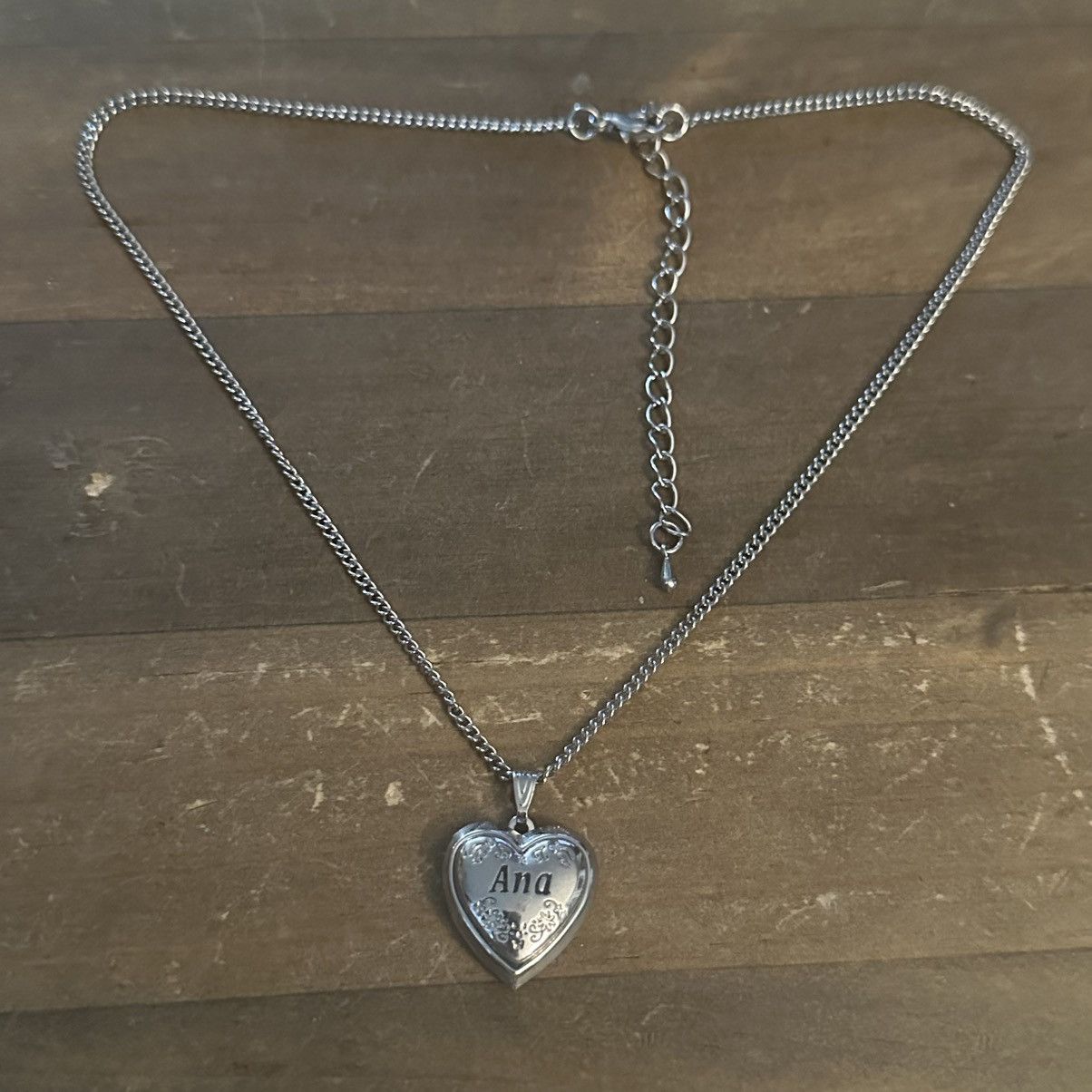 Other Silver tone name Ana heart locket pendant necklace Size ONE SIZE - 2 Thumbnail
