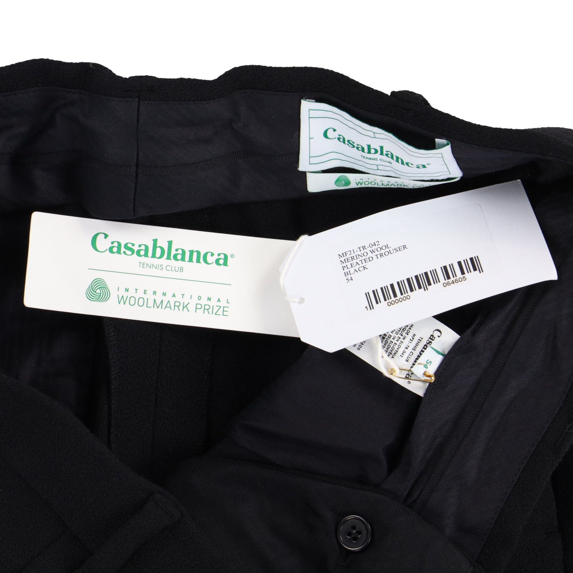 Casablanca Black High-Waisted Merino Wool Pleated Trousers Size US 38 / EU 54 - 6 Thumbnail