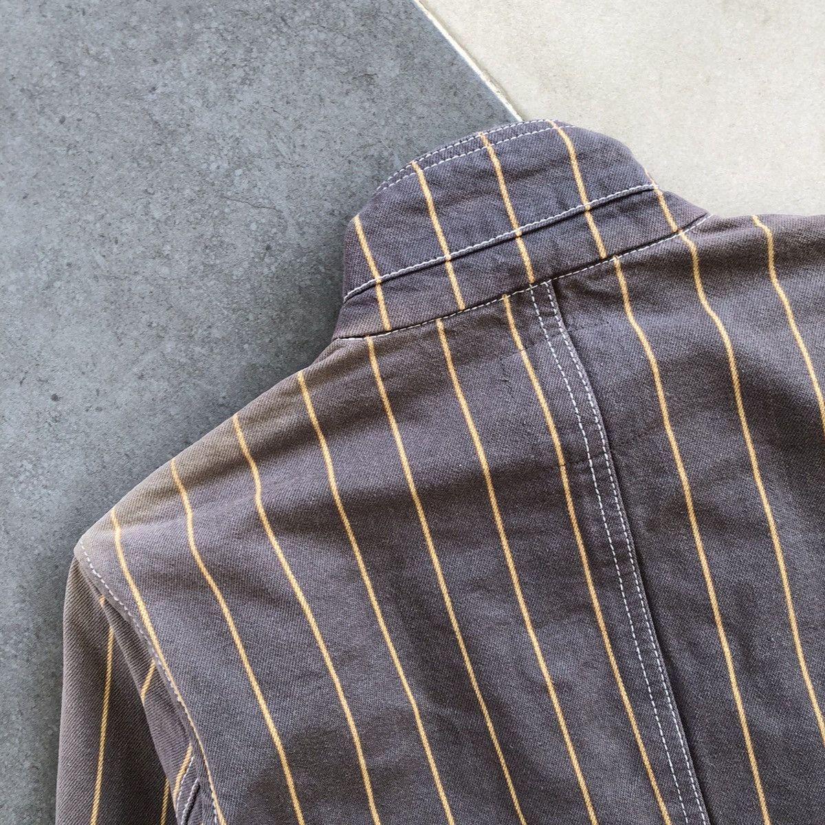 Japanese Brand 291295 HOMME Stripe Cotton Jacket Size US S / EU 44-46 / 1 - 10 Thumbnail
