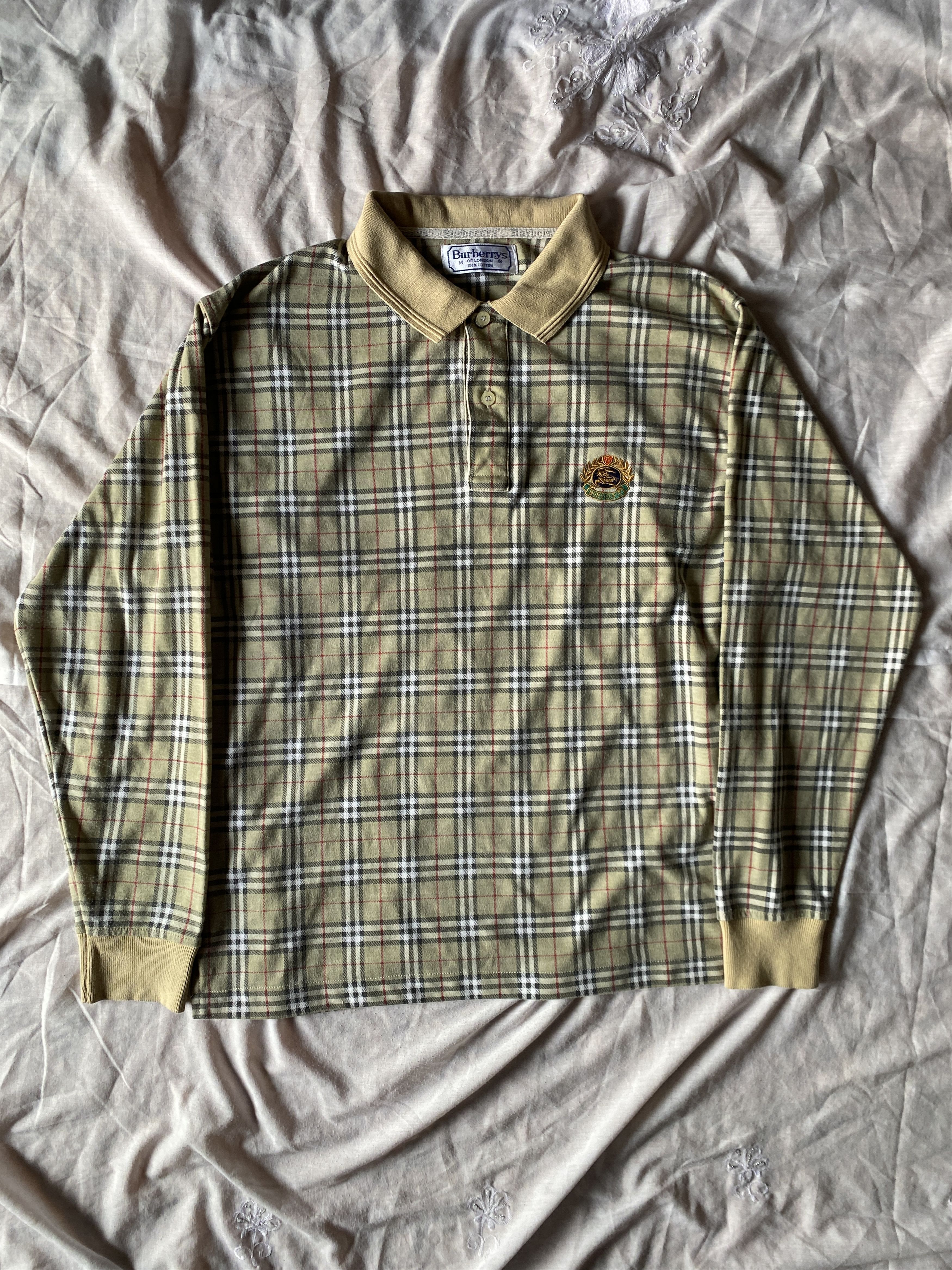 Burberry × Vintage Vintage Burberrys Poloshirt Long Sleeve Size US M / EU 48-50 / 2 - 1 Thumbnail