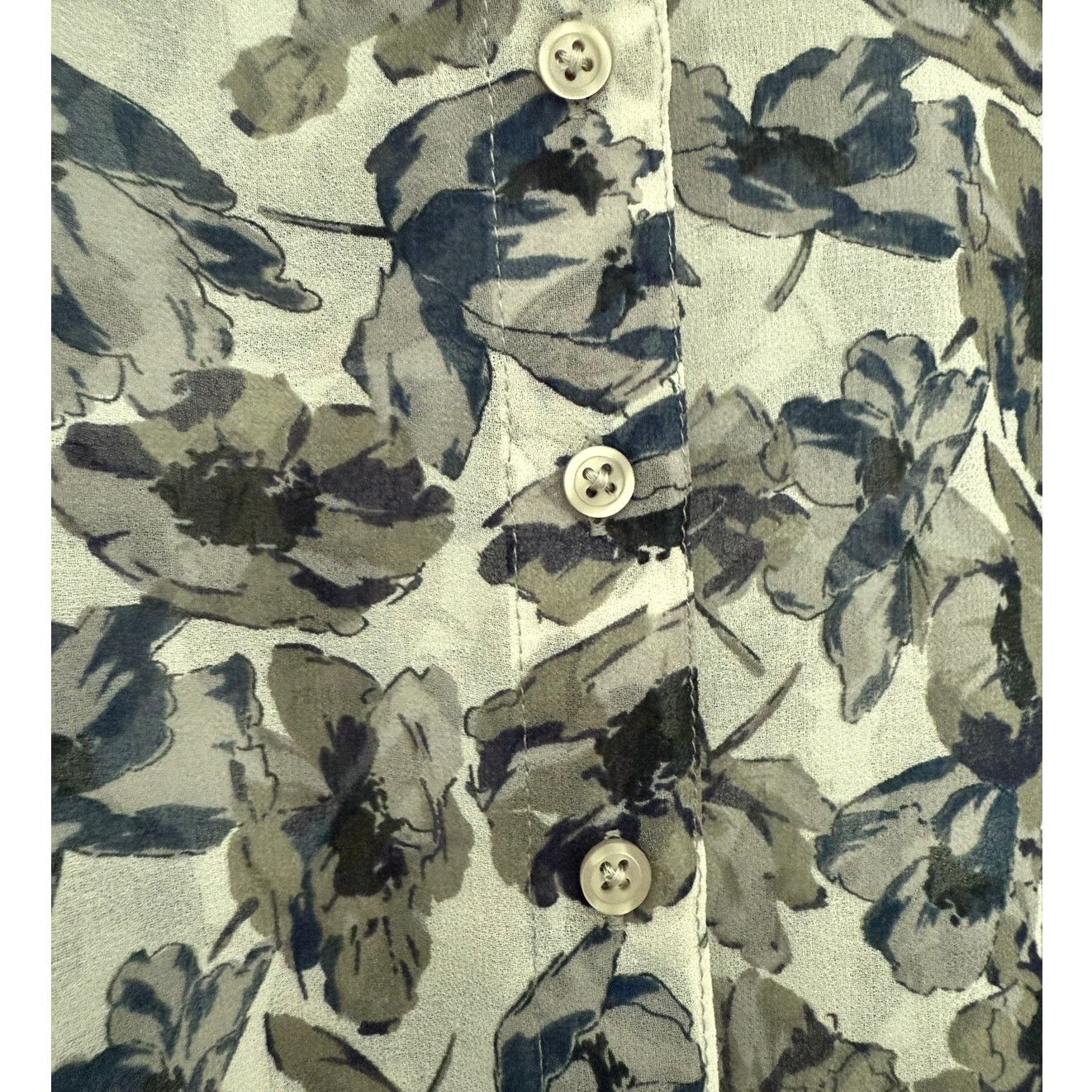 Calvin Klein Calvin Klein Floral Button-Down Tie Front Blouse Size S Size S / US 4 / IT 40 - 4 Thumbnail