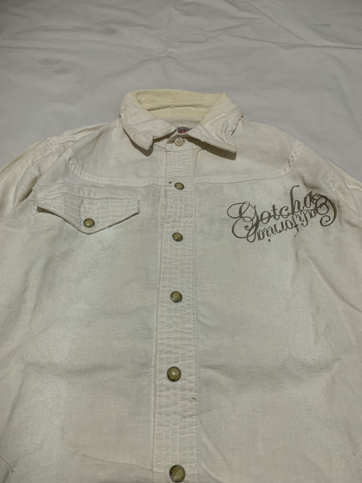 Gotcha Vintage Gotcha Covered Denim White Shirt Size US S / EU 44-46 / 1 - 4 Thumbnail