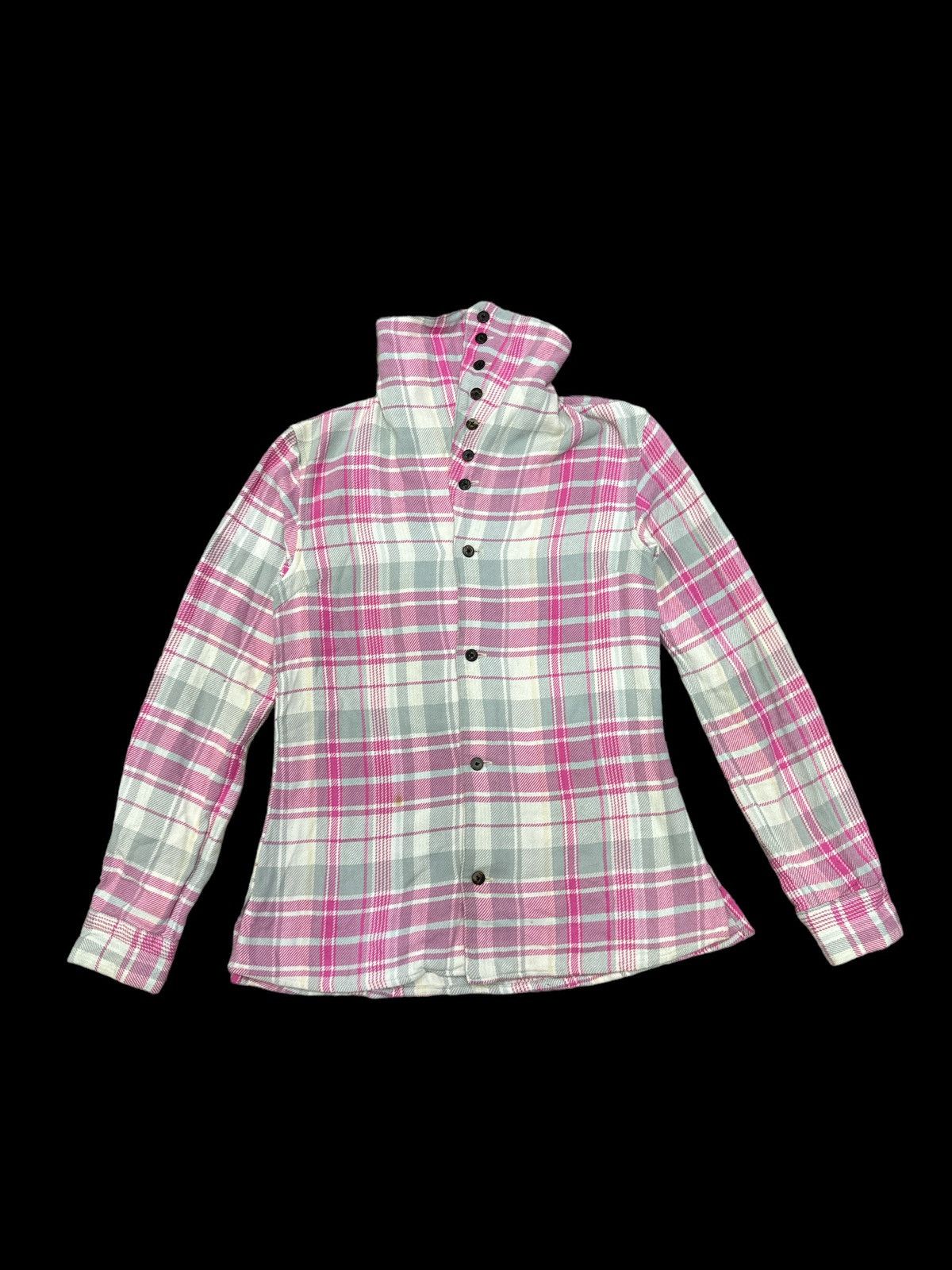 image of Kapital Flannel Pink Color Multibuttons Button Up Shirt, Women's (Size XS)