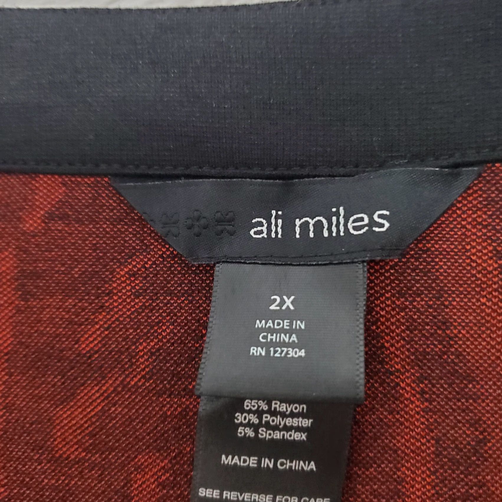 Vintage VINTAGE Ali Miles Tunic Top Womens 2X Black Red Print Buttons 3/4 Sleeve Pocket Artsy Size XXL / US 16-18 / IT 52-54 - 3 Thumbnail