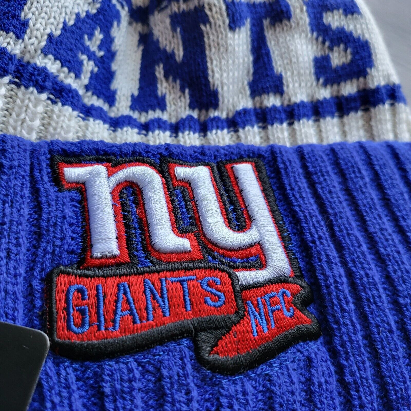 NFL NWT New York Giants Sports Knit Pom Beanie Fleece Lined Size ONE SIZE - 3 Thumbnail