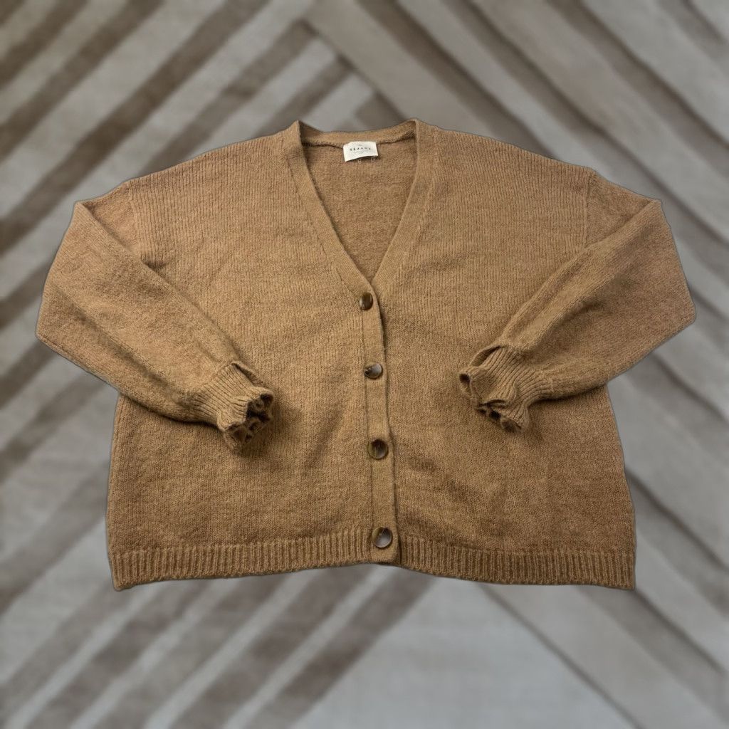 Vintage Sezane Cardigan Mia Sweater Mohair Wool Stretch Knit V-Neck Women’s M Brown Knit Cardigan Sweater Women Size M / US 6-8 / IT 42-44 - 1 Thumbnail