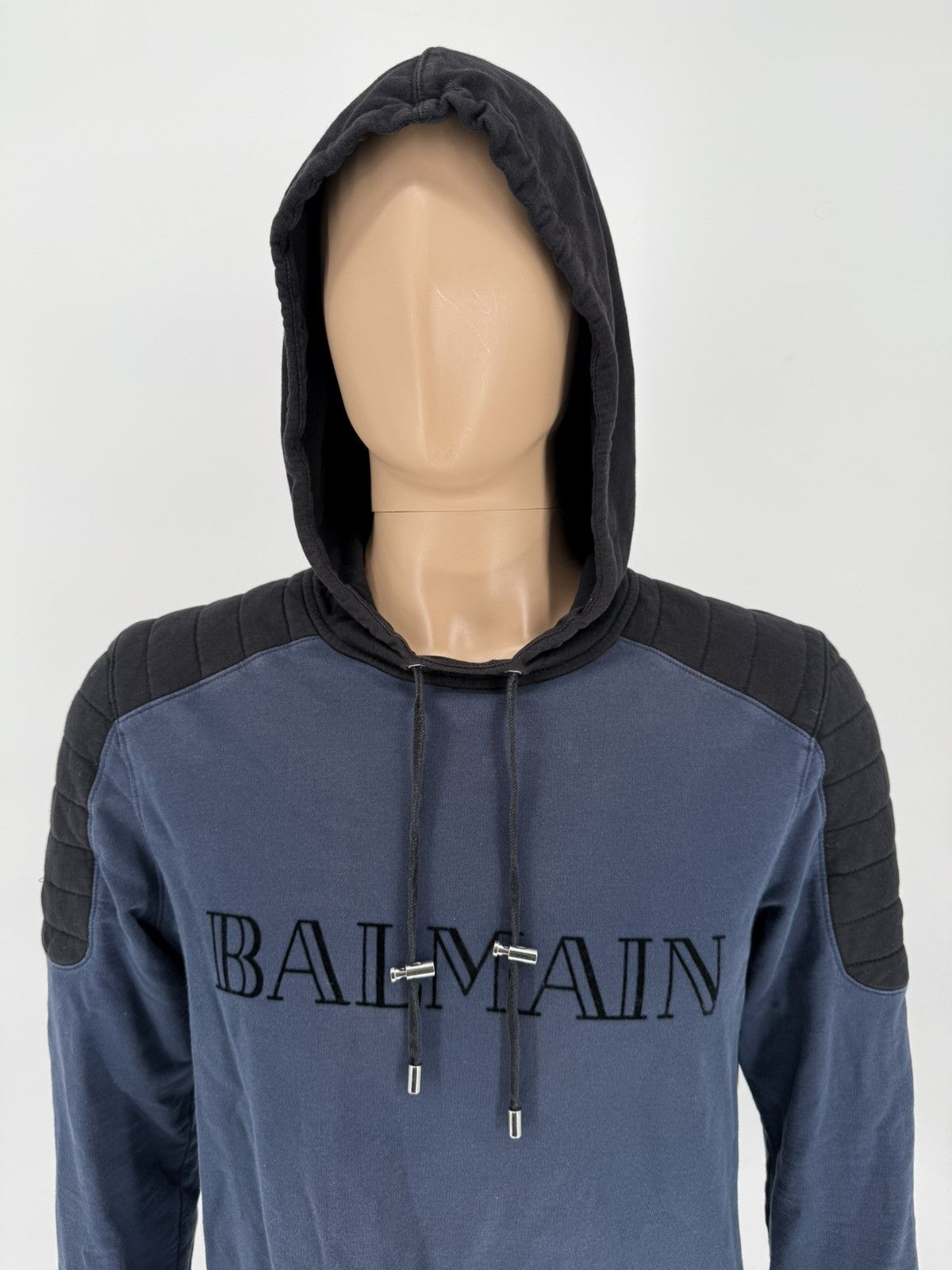 Balmain Balmain x HM Hoodie Navy & Black Pullover Men’s Size M Size US M / EU 48-50 / 2 - 2 Thumbnail