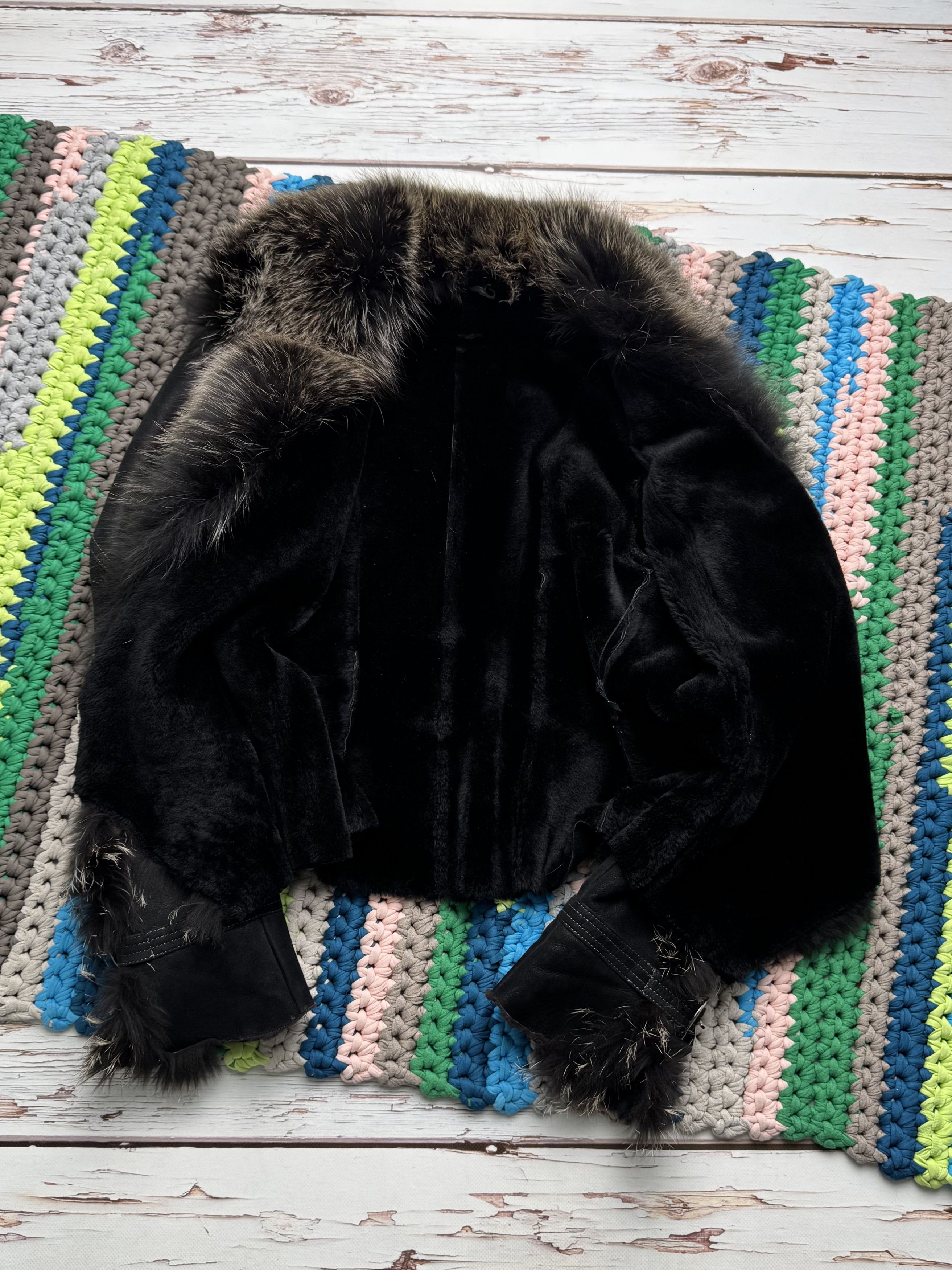 Vintage Vintage Shearling Leather Jacket Real Fur Collar Belted Y2K Size S / US 4 / IT 40 - 10 Thumbnail