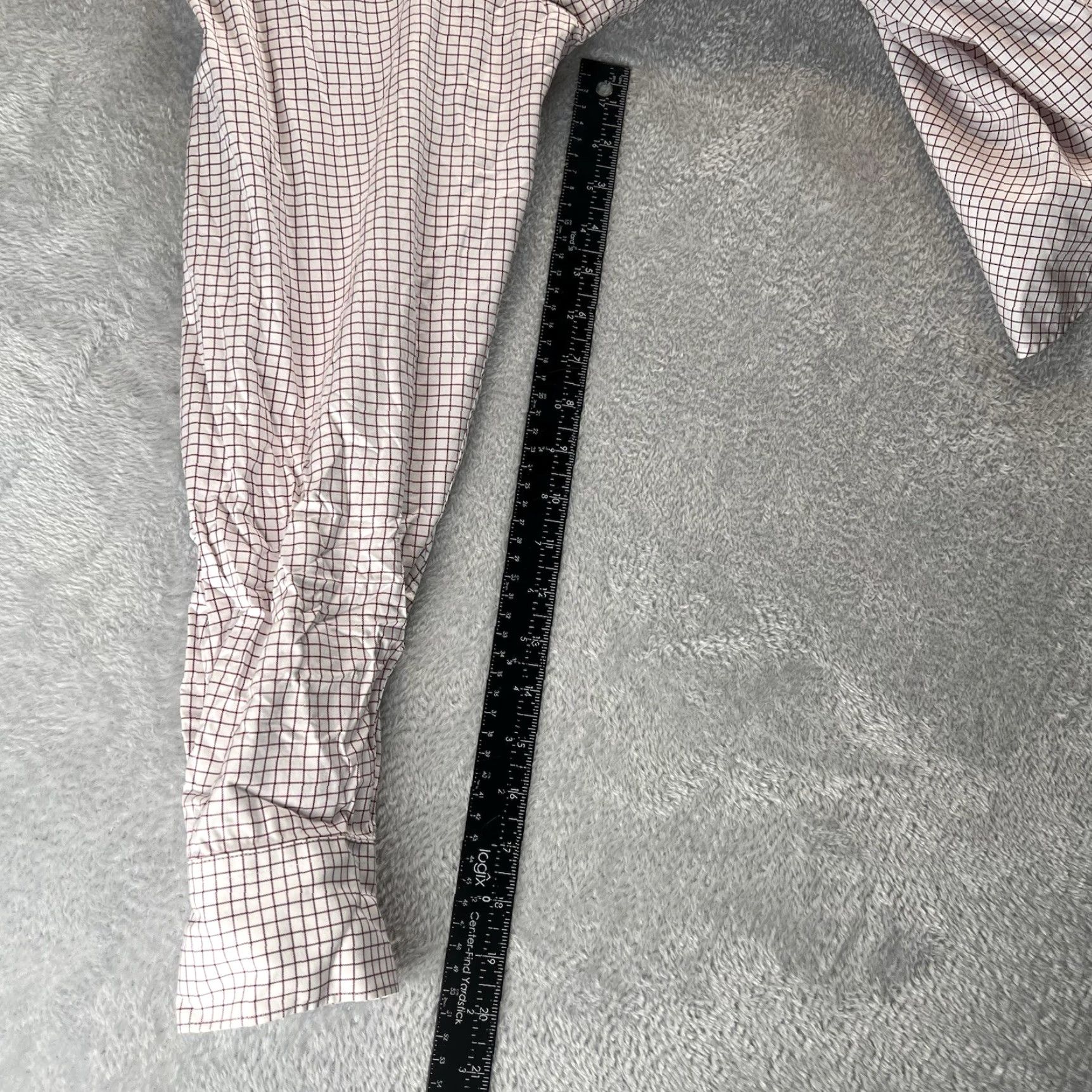 Charles Tyrwhitt Charles Tyrwhitt Dress Shirt Men L Red White Check Classic Fit Preppy Size 42R - 5 Thumbnail