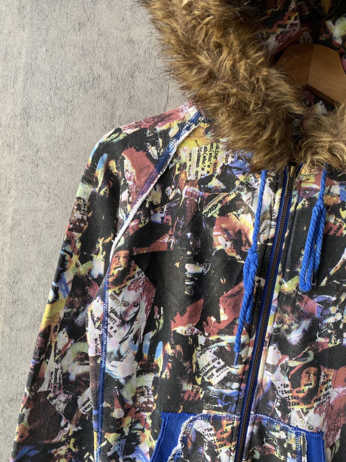 Japanese Brand Glad News Japan Fullprint Design Fur Hoodie Size US S / EU 44-46 / 1 - 5 Thumbnail