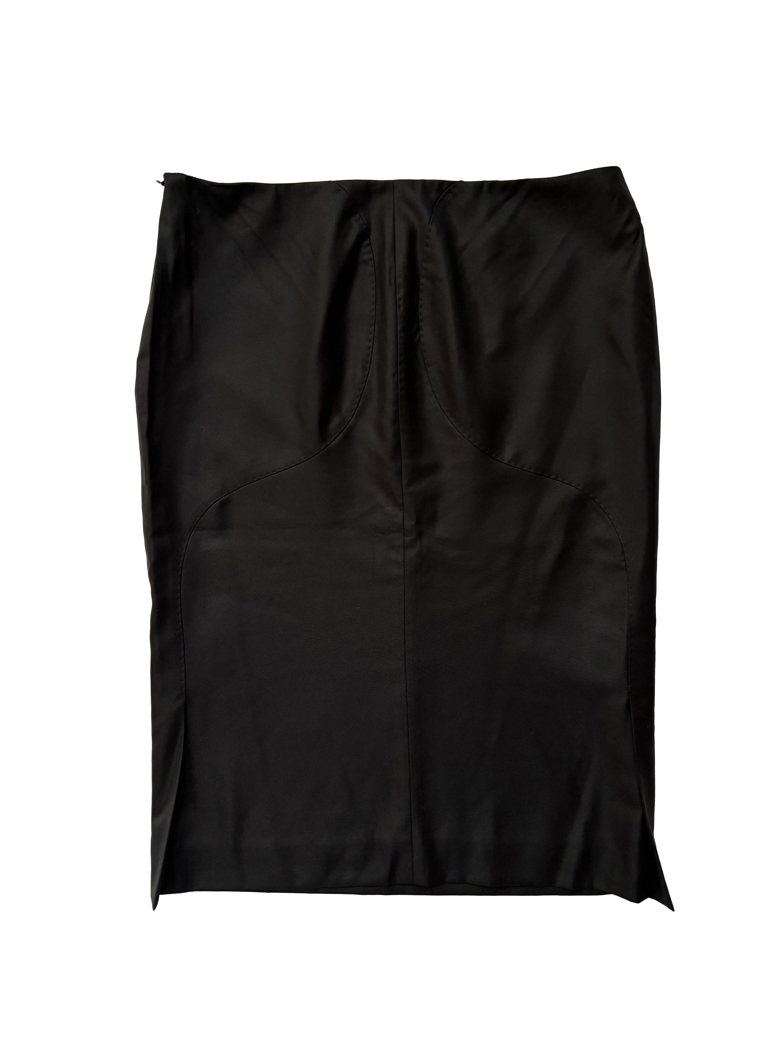 Alexander McQueen ⚡️QUICK SALE⚡️2003 Alexander McQueen Black Satin Skirt Size 28" / US 6 / IT 42 - 2 Thumbnail