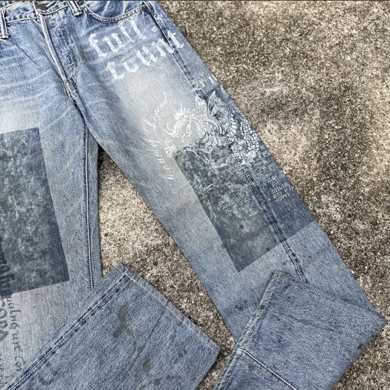 Full Count & Co. Vintage Full Count & Co Selvedge Full Print Denim Size US 31 - 4 Thumbnail