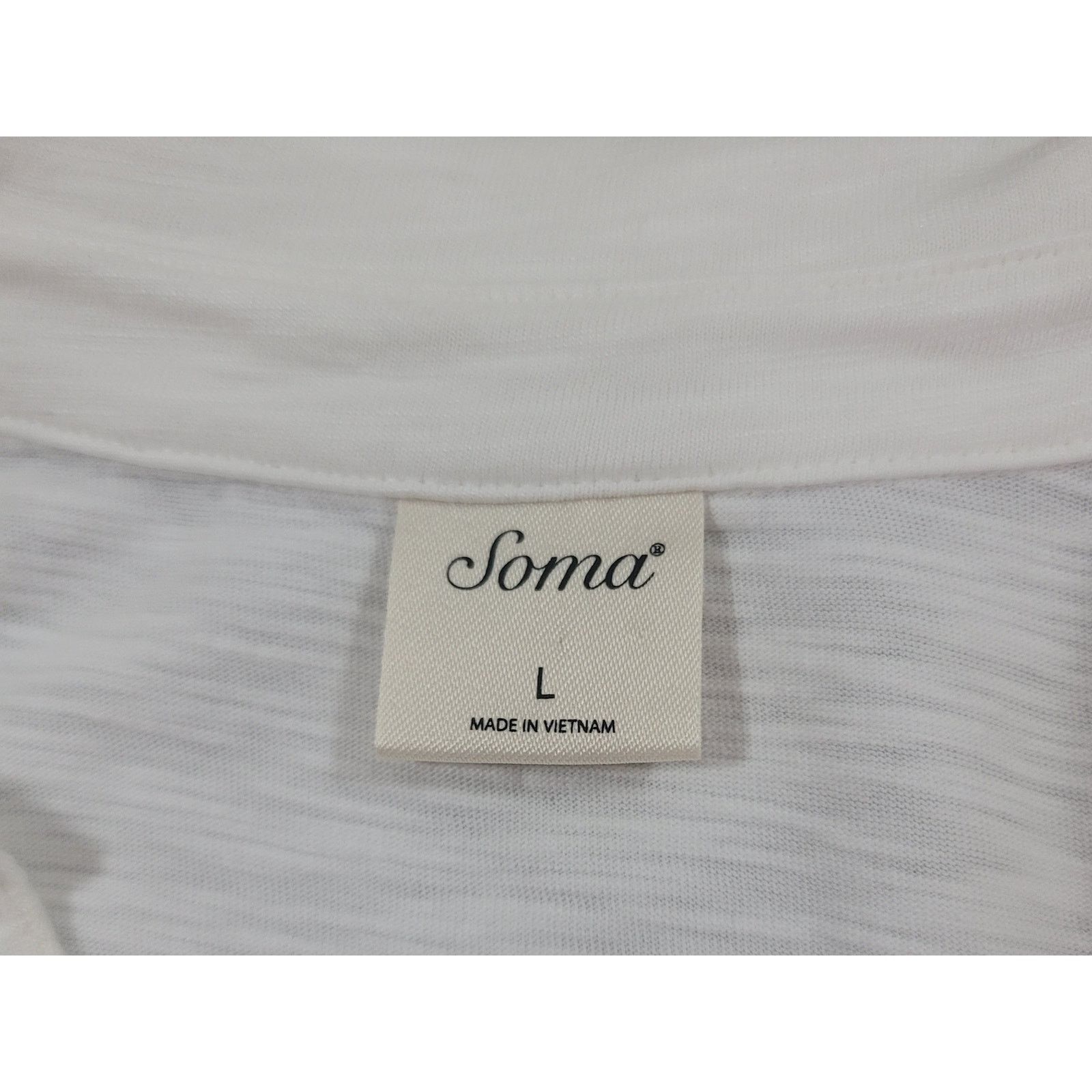 Other Soma White Slub Knit Collard V Neck Tunic Tank Large Size L / US 10 / IT 46 - 4 Thumbnail