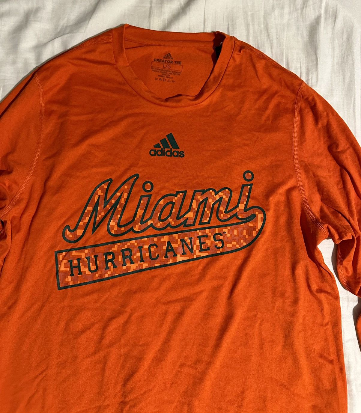 Adidas University of Miami Hurricanes (UMiami) Adidas L/S shirt Size US L / EU 52-54 / 3 - 2 Thumbnail