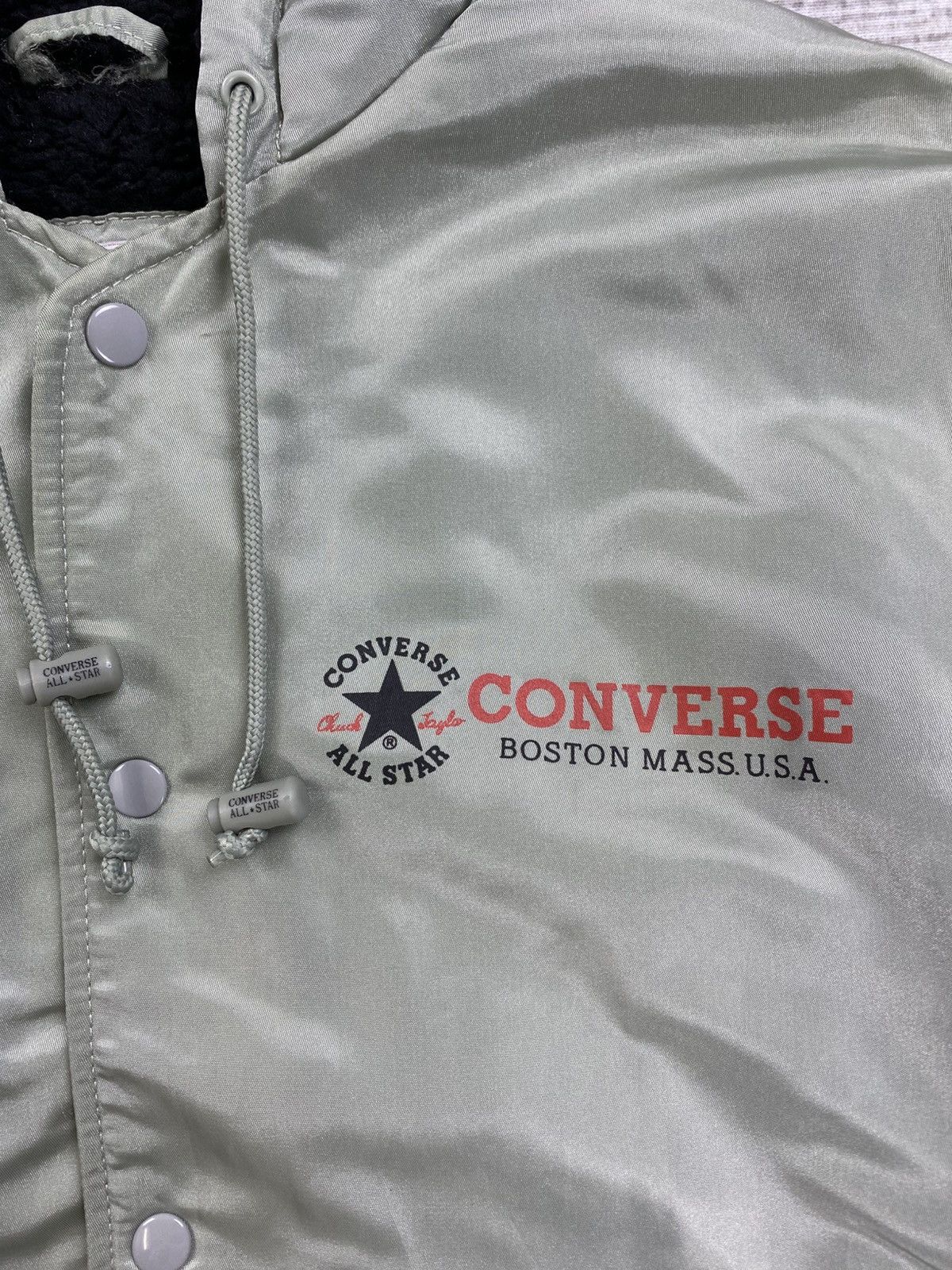 Converse × Japanese Brand × Vintage Vintage 90s Converse Big Logo Lined Sherpa Hoodie Jacket Size US L / EU 52-54 / 3 - 6 Thumbnail