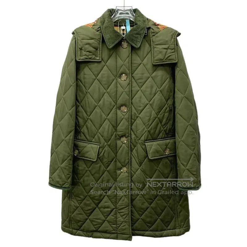 Burberry Burberry Women's Green Quilted Cotton Coat. Size S / US 4 / IT 40 - 1 Thumbnail