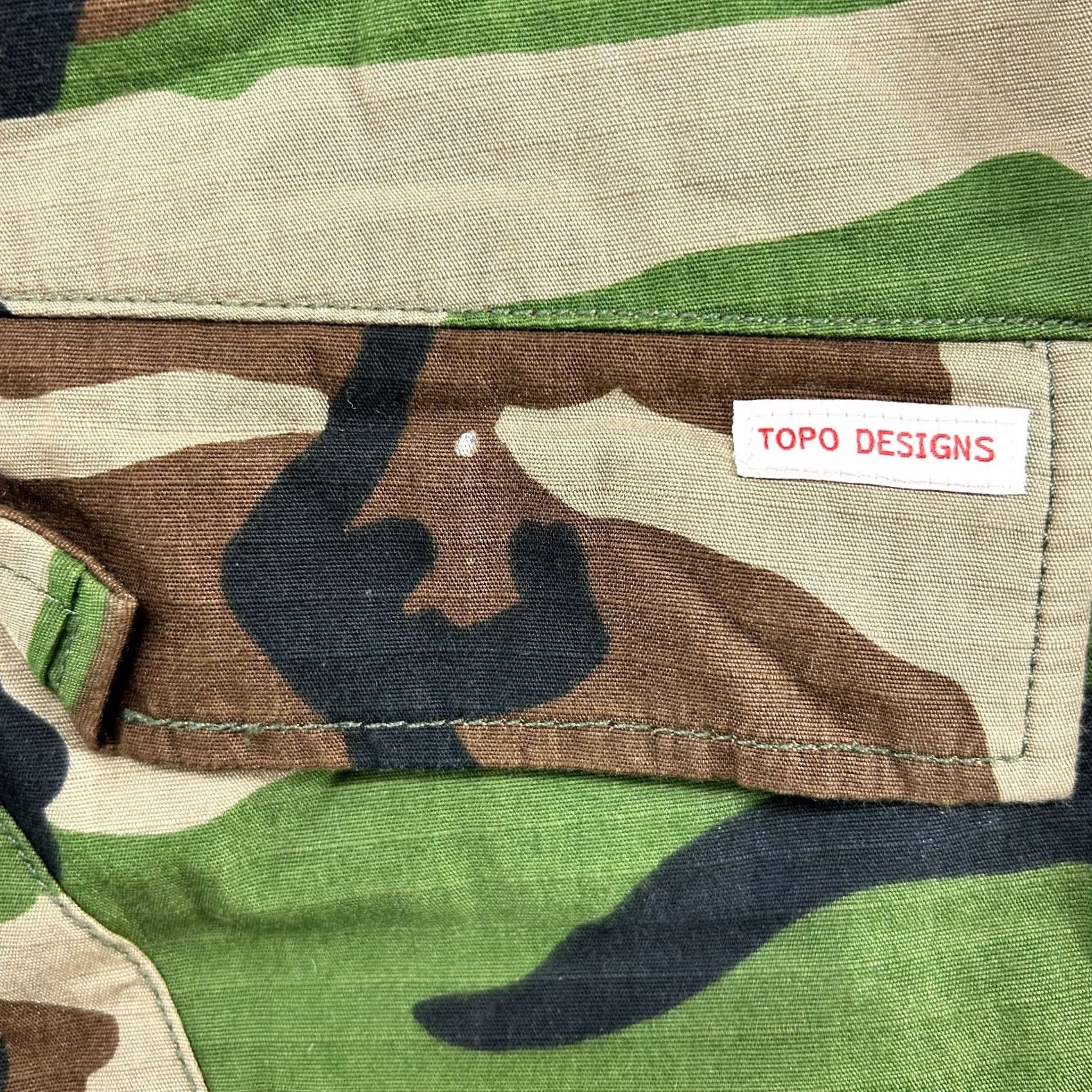 Topo Designs Topo Designs Pants Mens M Woodland Camo Cargo Ripstop Army Military Tactical Regular Straight Pocket Cargo Pants Multicolor Cotton Topo Designs Brand Size US 31 - 3 Thumbnail