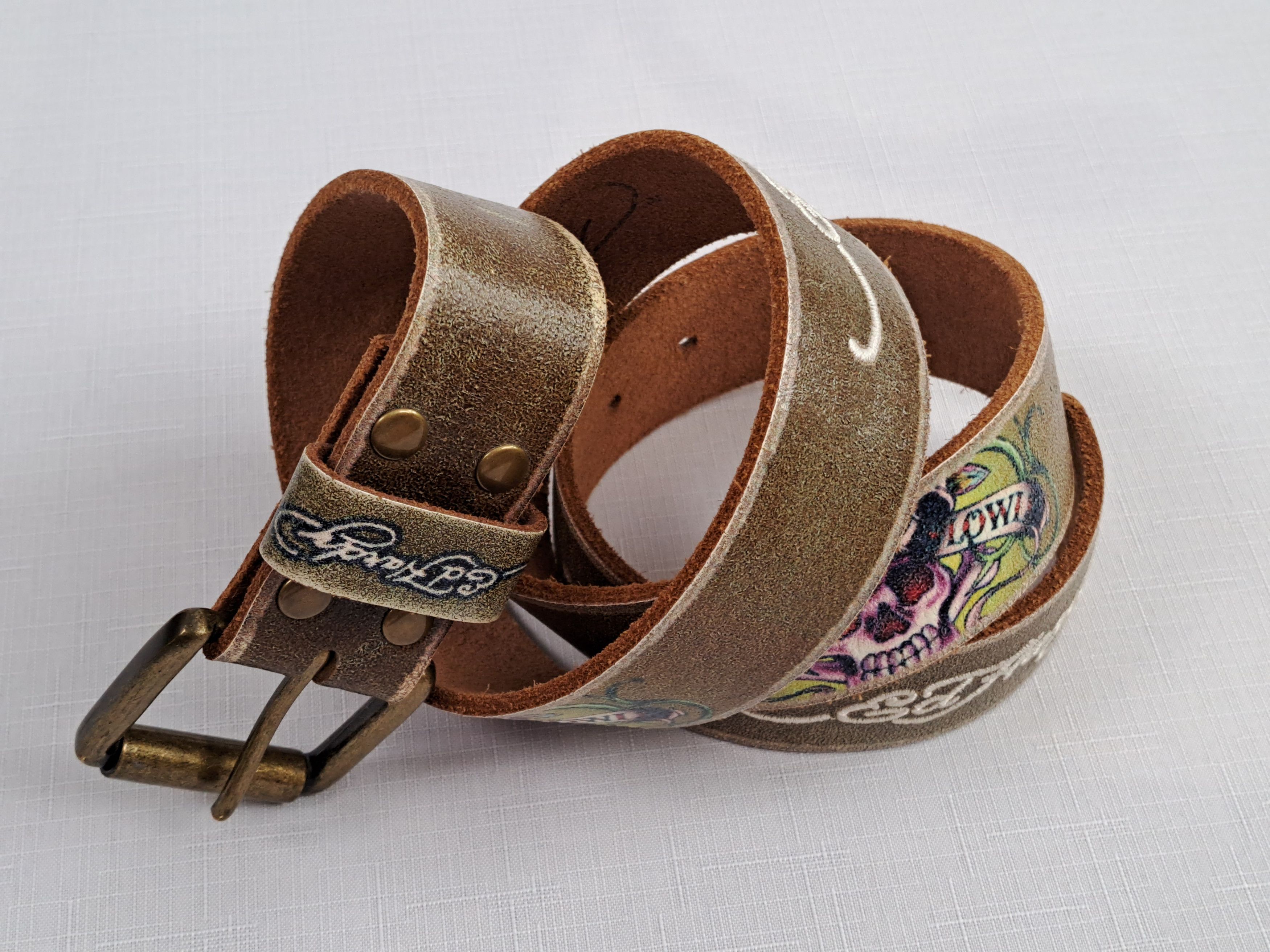 Ed Hardy ED HARDY embroidered leather belt. Size S Size ONE SIZE - 5 Thumbnail