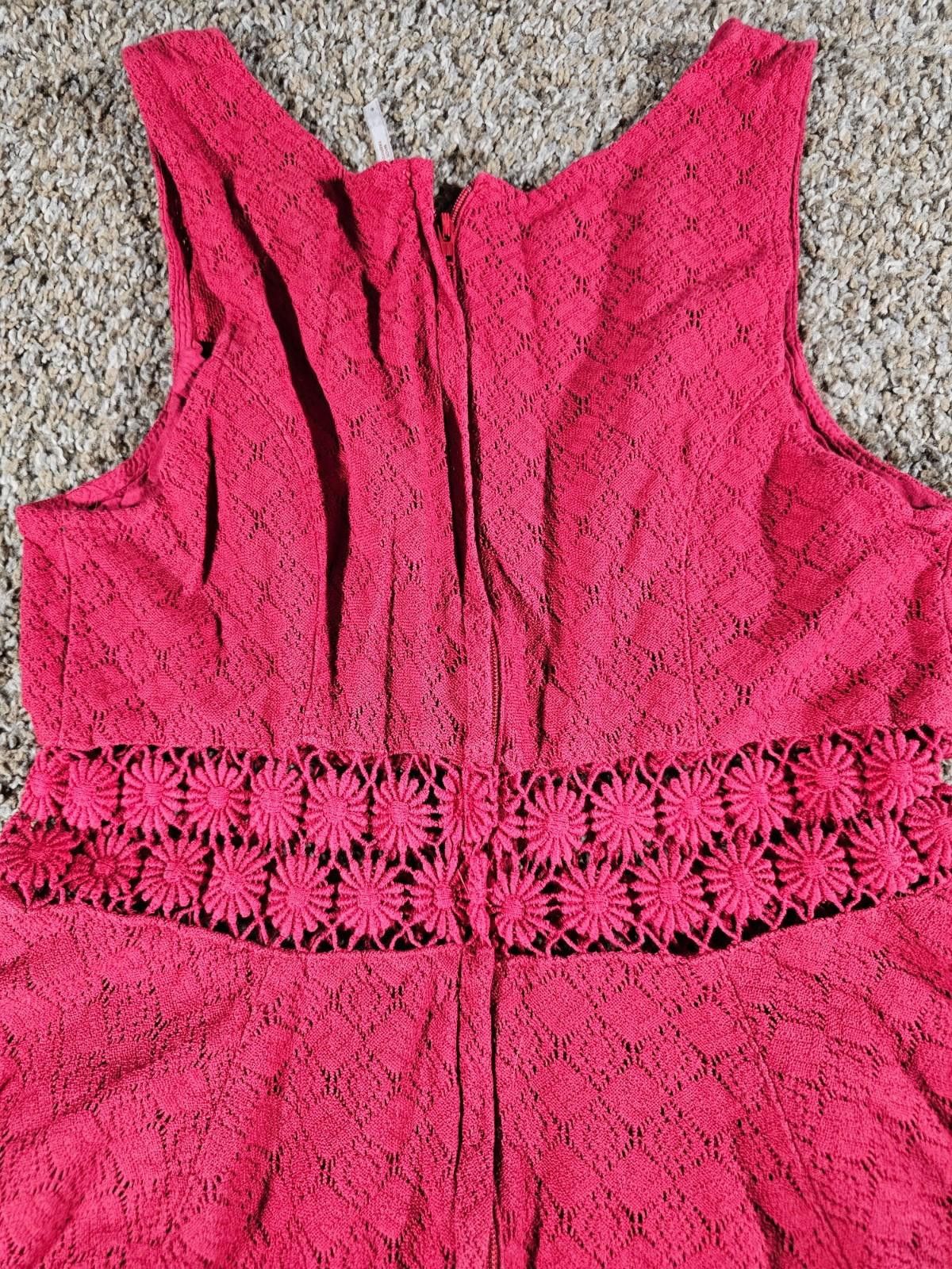 Free People Free People Sz 6 Red Dress Zip Back Size M / US 6-8 / IT 42-44 - 7 Thumbnail