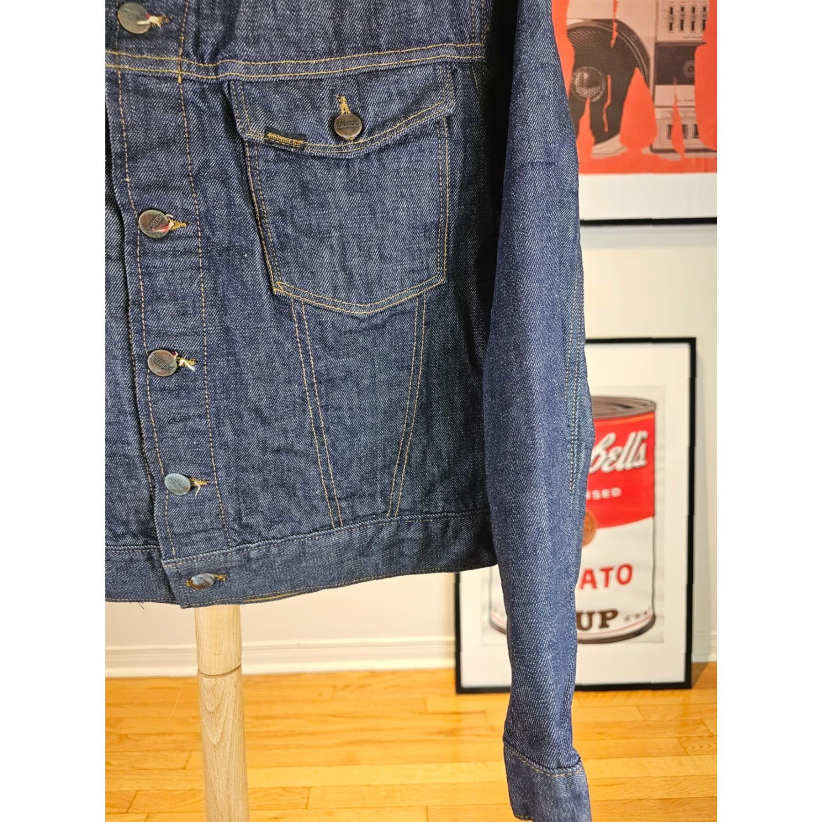 Sears VINTAGE SEARS RODEOBUCKS DENIM CHECK FLANEL LINING JACKET SZ 36 Mens Denim Jacket 50s Blue Bomber Old School Size US XXS / EU 40 - 5 Thumbnail