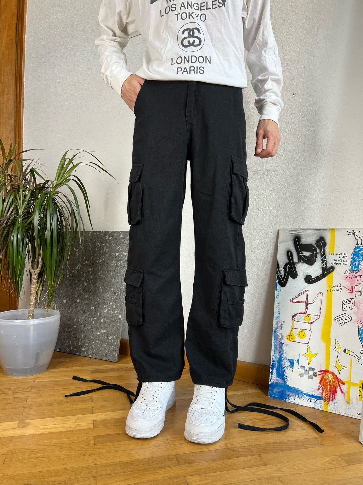 Japanese Brand × PPFM Vintage black cargo pants pocket bondage Size US 28 / EU 44 - 5 Thumbnail