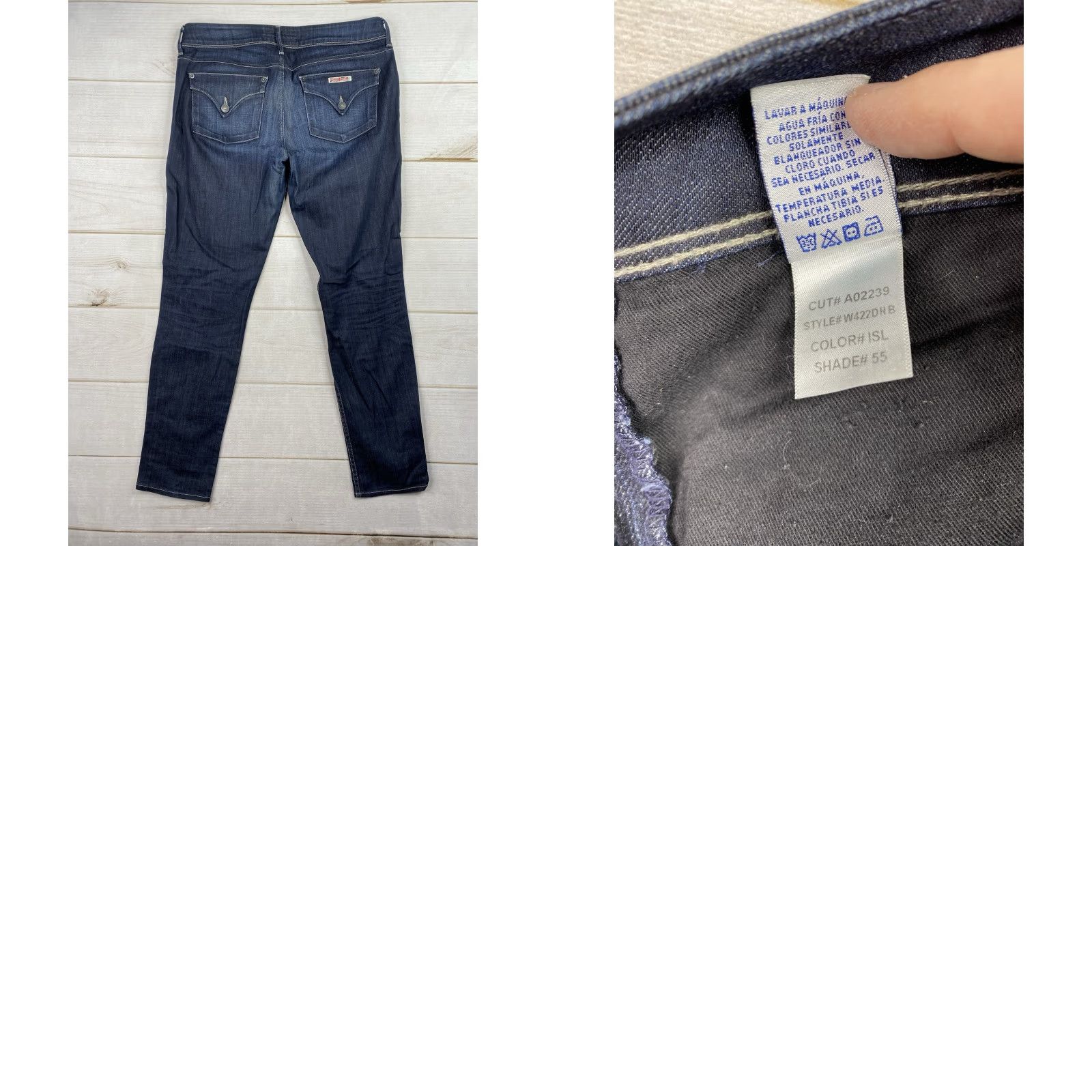 Hudson HUDSON Jeans Womens 32 Dark Wash Distressed Low Rise Western Style Straight Jeans Size 24" / US 00 / IT 34 - 9 Thumbnail