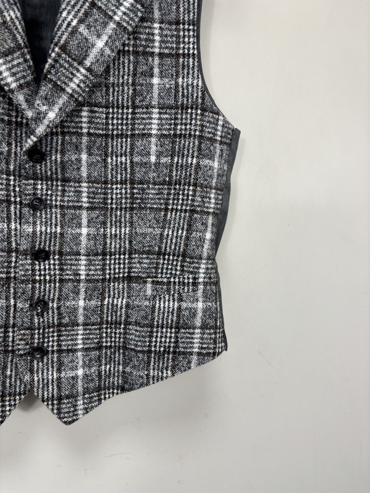 Suitsupply Suitsupply Veneto NEW Men’s Grey Check Alpaca Waistcoat Vest Size 38R - 7 Thumbnail