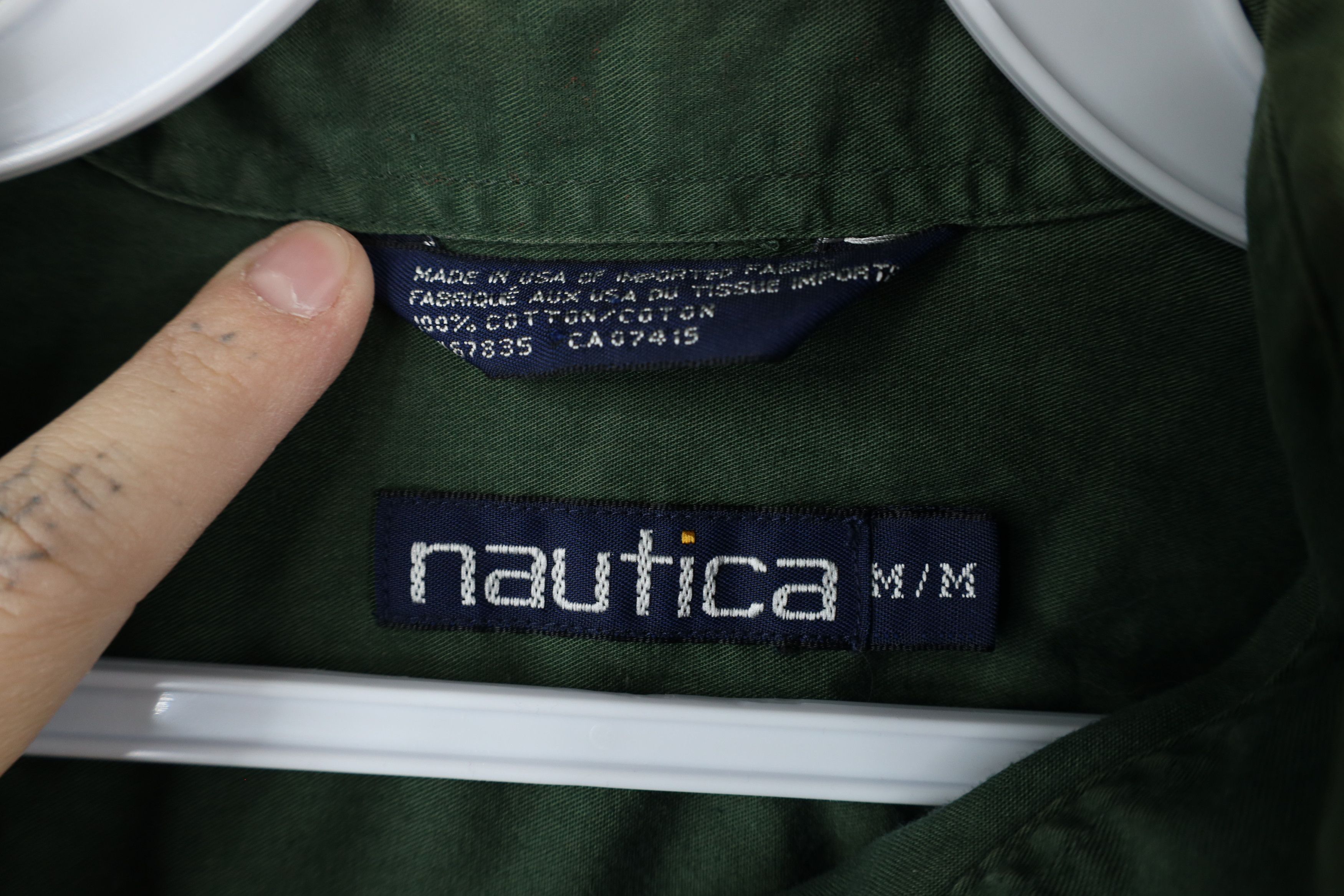 Nautica × Vintage Vintage 90s Nautica Button Down Shirt Green Cotton USA Size US M / EU 48-50 / 2 - 11 Thumbnail