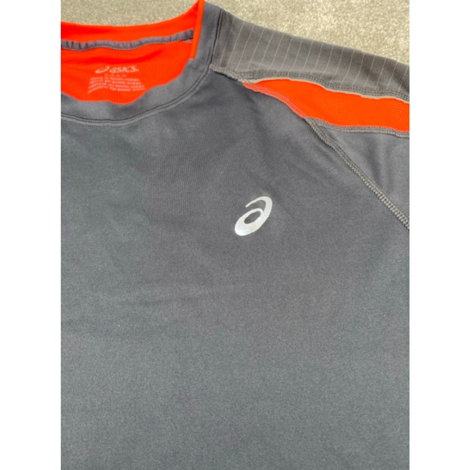 Asics ASICS Running Shirt Men’s Large Short Sleeve Gray Orange Lightweight 6006 Size US L / EU 52-54 / 3 - 6 Thumbnail