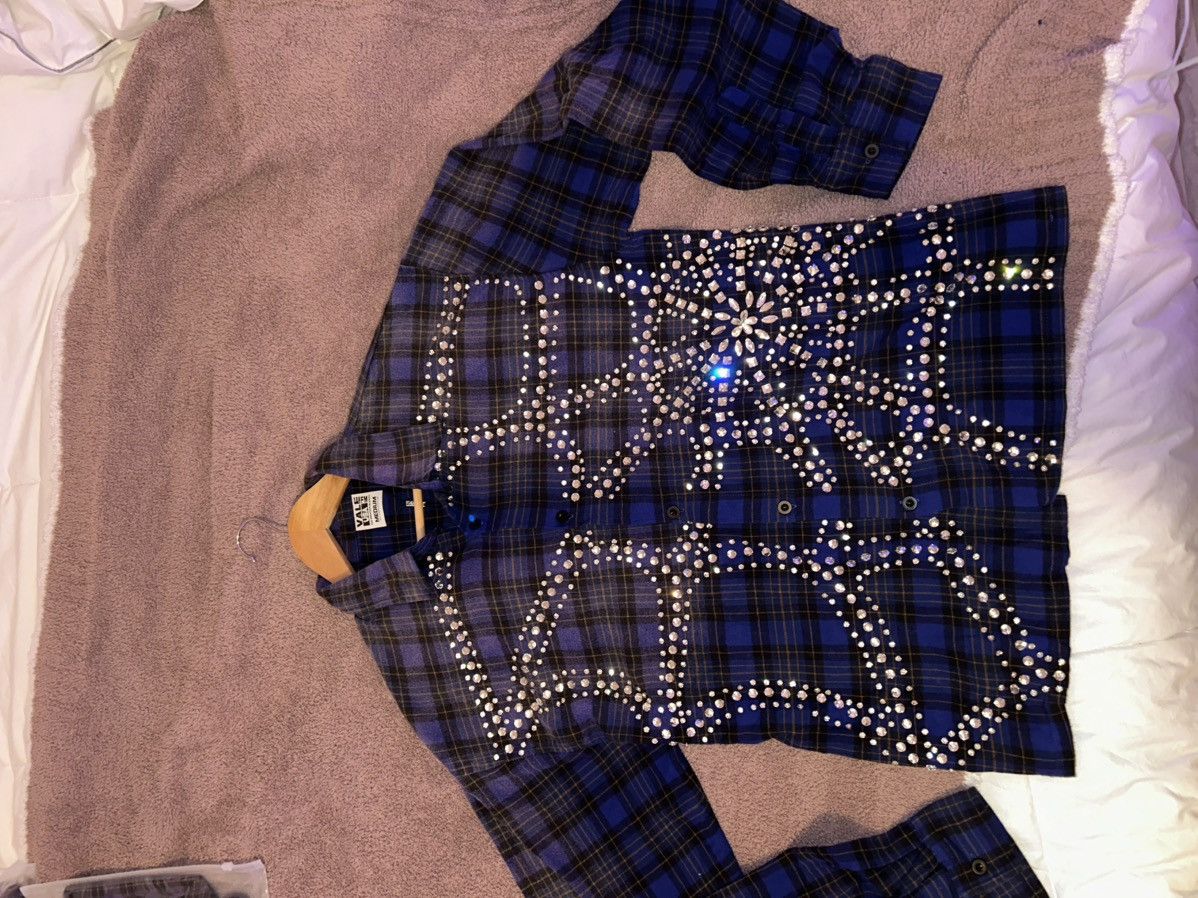 Vale Vale blue flannel , with rhinestone Size US M / EU 48-50 / 2 - 11 Thumbnail