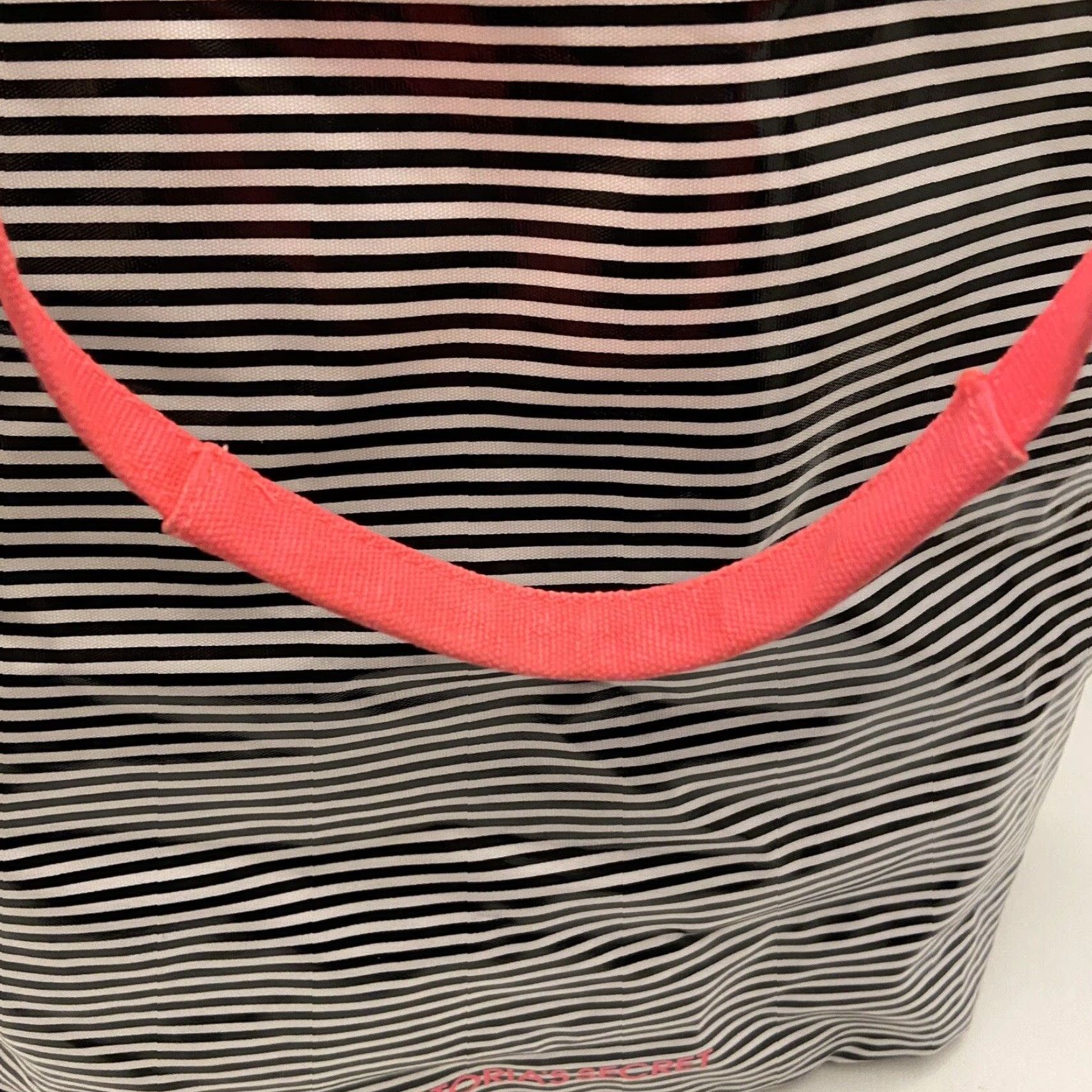 Victoria's Secret VICTORIA'S SECRET Multicolor Striped Canvas Tote Bag Large Pink Shoulder Strap Size ONE SIZE - 4 Thumbnail