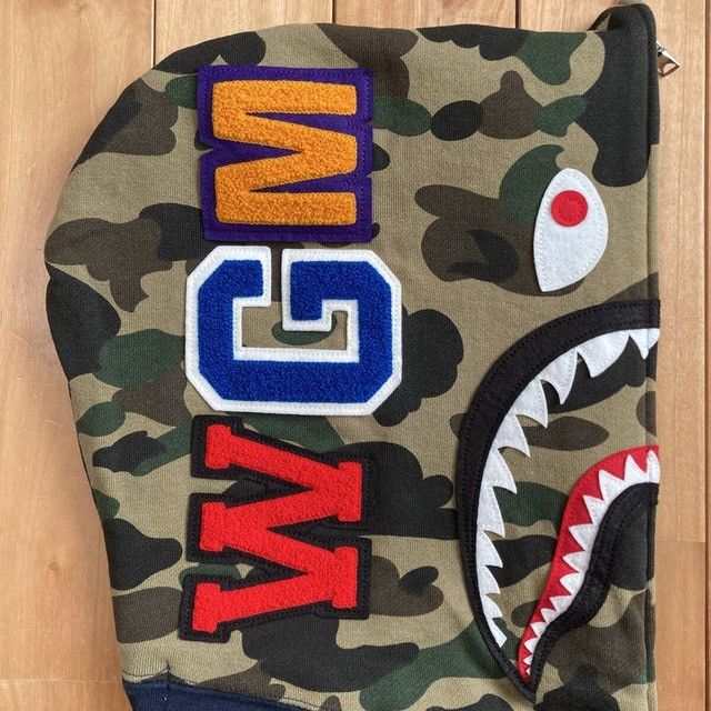 Bape BAPE 1st Camo Green x Navy Shark Full Zip Hoodie APE NIGO Size US M / EU 48-50 / 2 - 4 Thumbnail