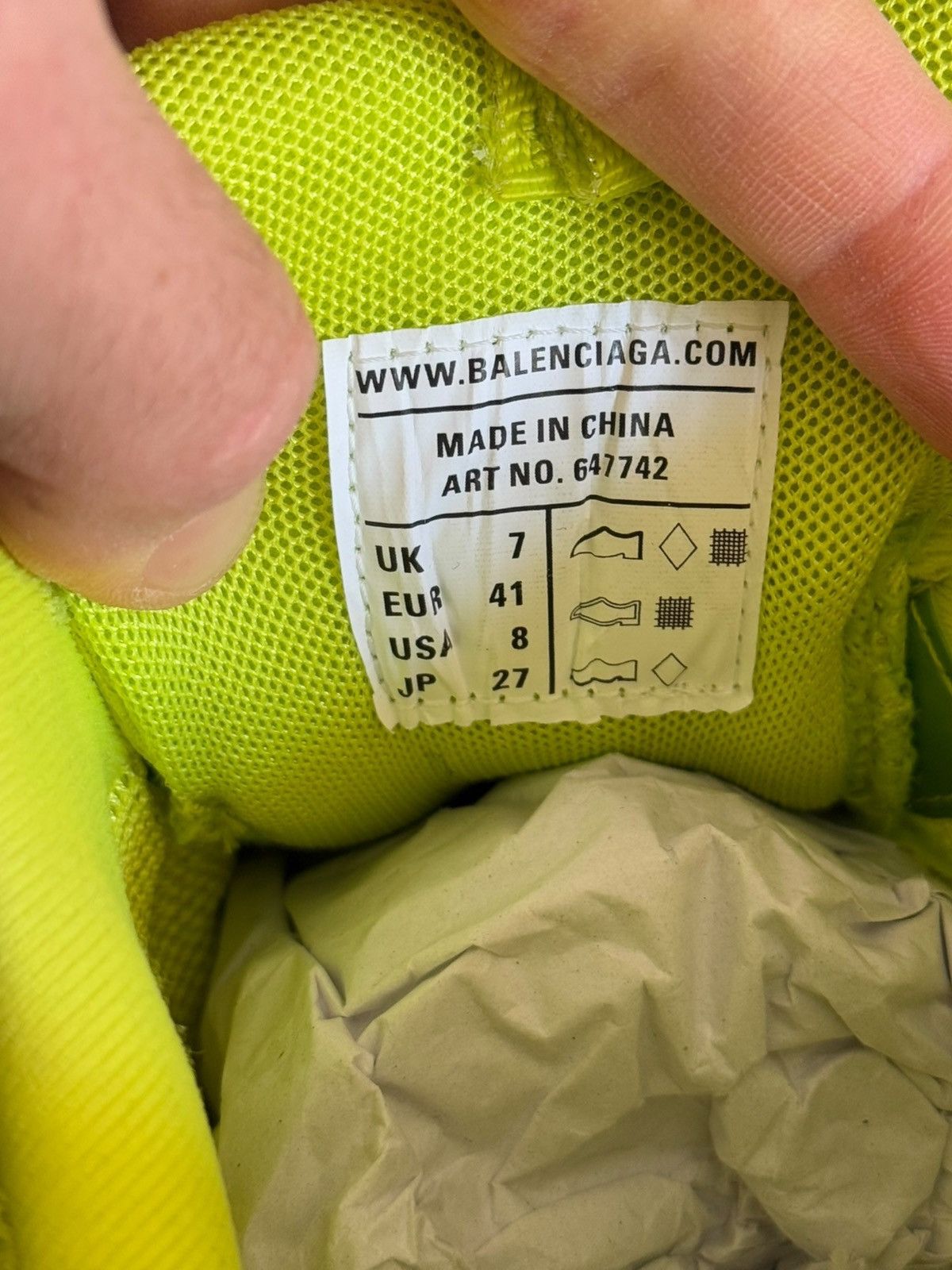 Balenciaga Neon Yellow Lime Track Runner Sneaker Size US 8 / EU 41 - 9 Thumbnail